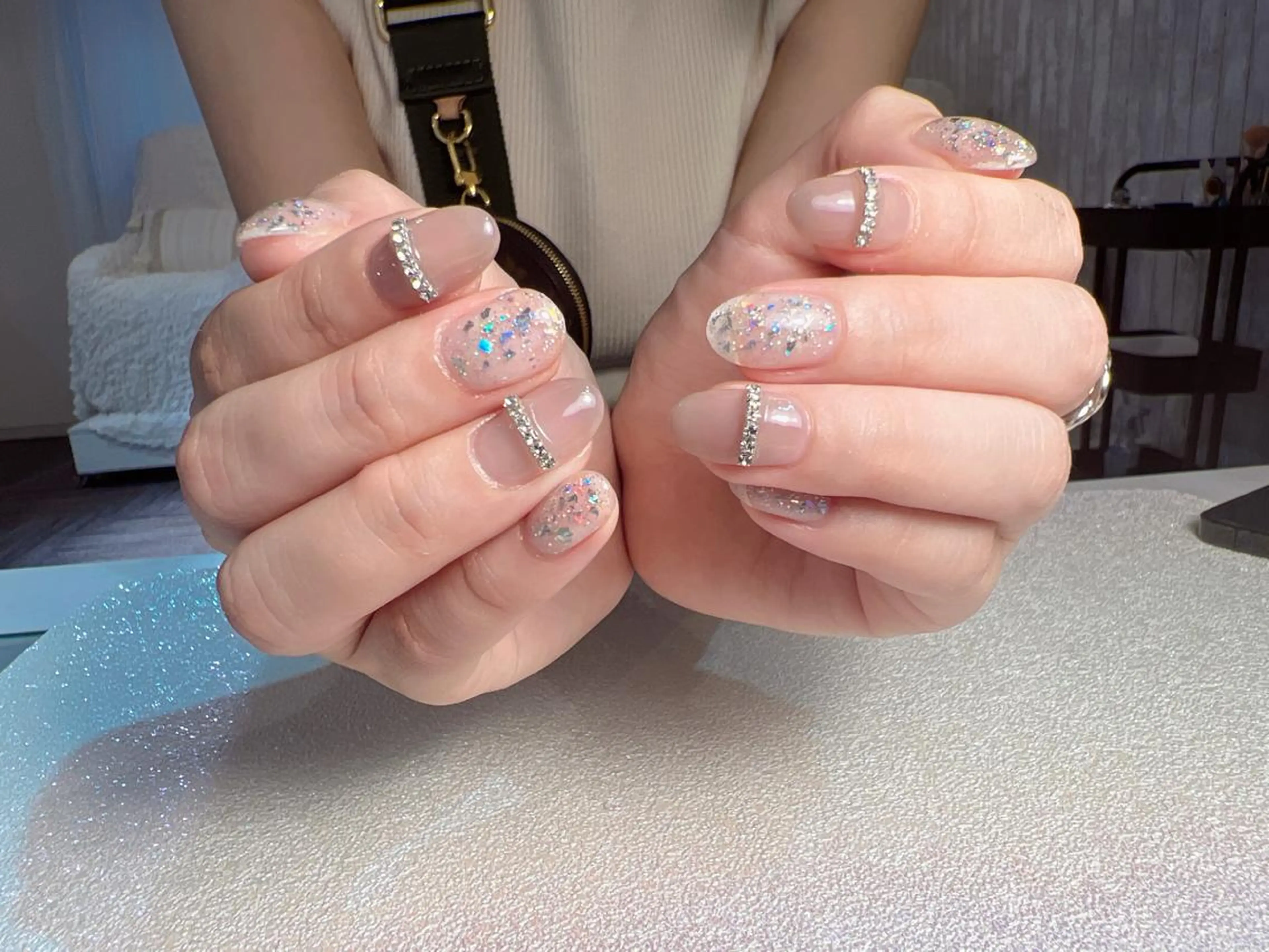 カラー ネイル アートネイル 長さ出し フラッシュネイル ジェルネイル 氷ネイル・うるうるネイル You&Me Yukiのネイルデザイン