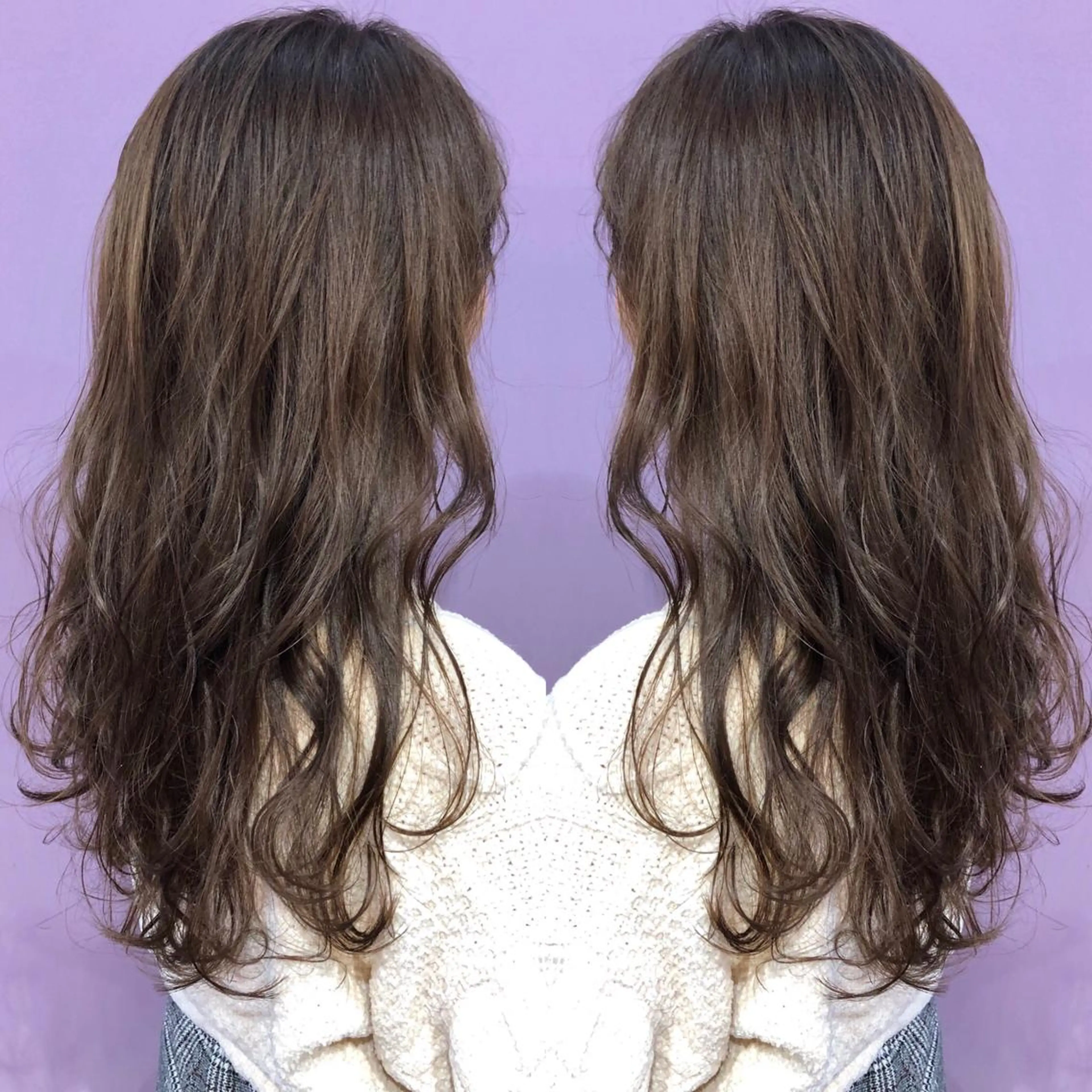 ロング カラー パーマ ロングレイヤー ベージュカラー ブリーチ レイヤーカット ロング 細川 亮のヘアスタイル