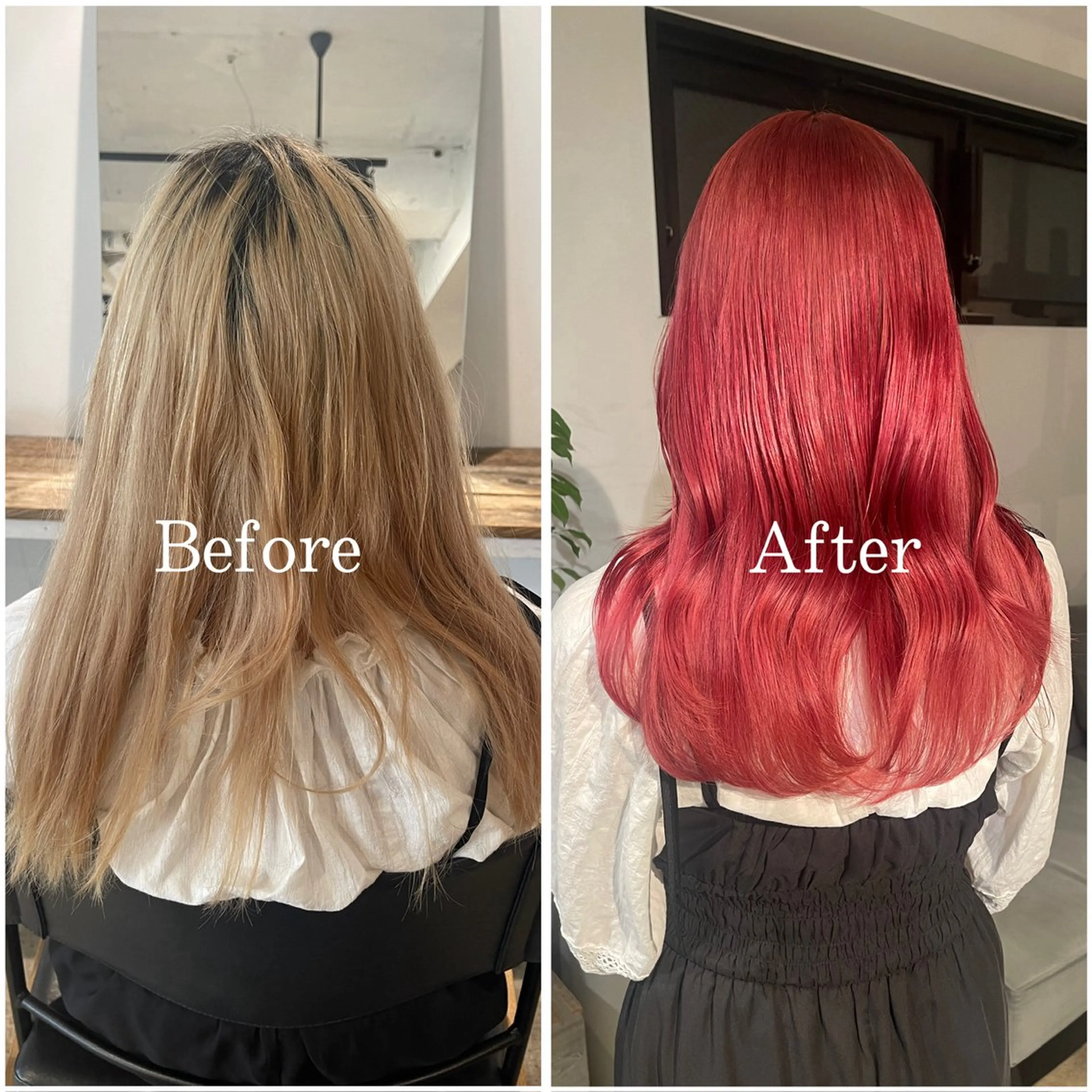 ロング カラー ブリーチ デザインカラー 似合わせカット 縮毛矯正 ムラ修正/ ハイトーン💖Riaのヘアスタイル