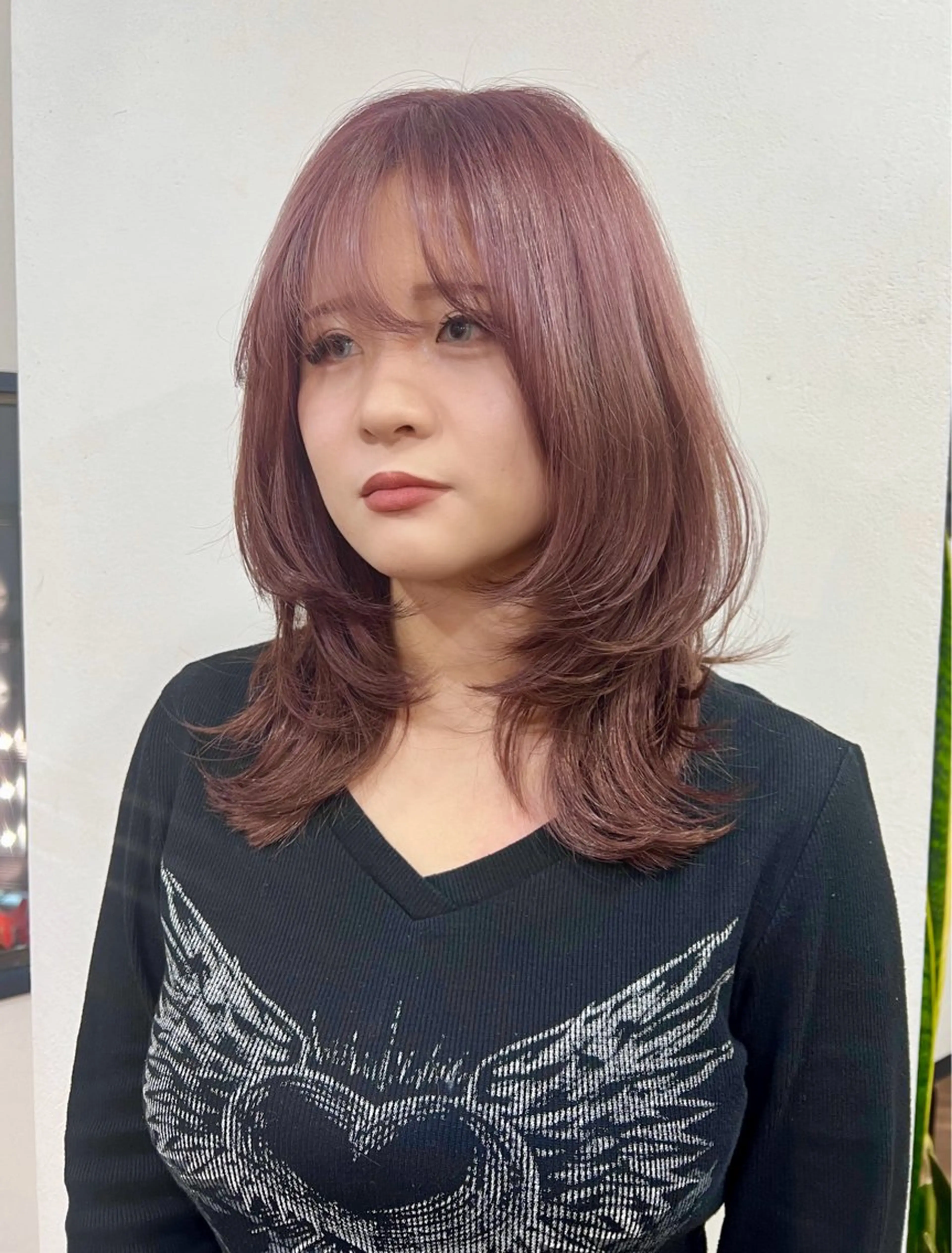 セミロング 外ハネヘア 韓国ヘア 🎀華澄のヘアスタイル