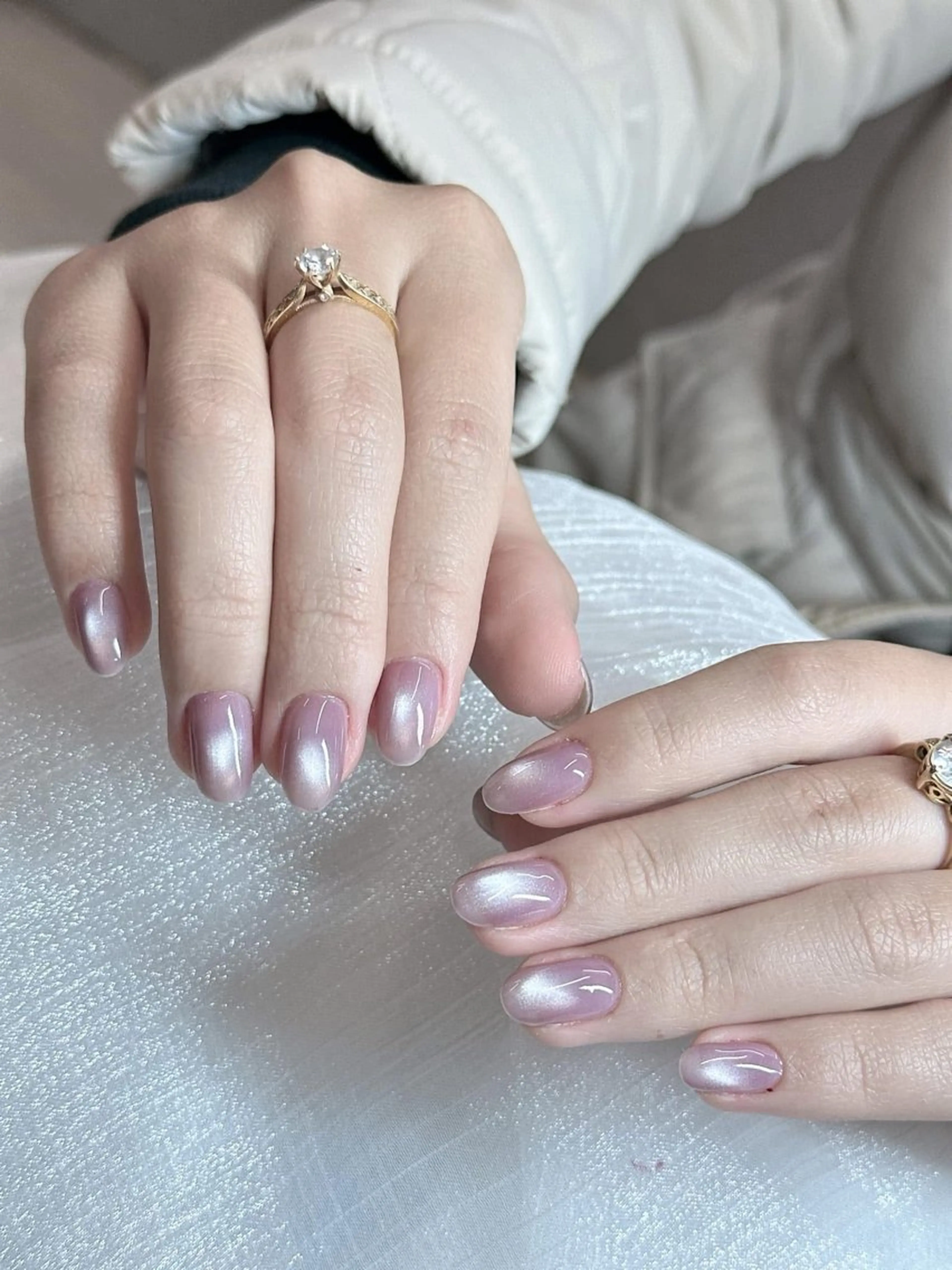 ネイル チークネイル フレンチネイル グラデーション キラキラネイル 韓国ネイル Minette nailHuongのネイルデザイン