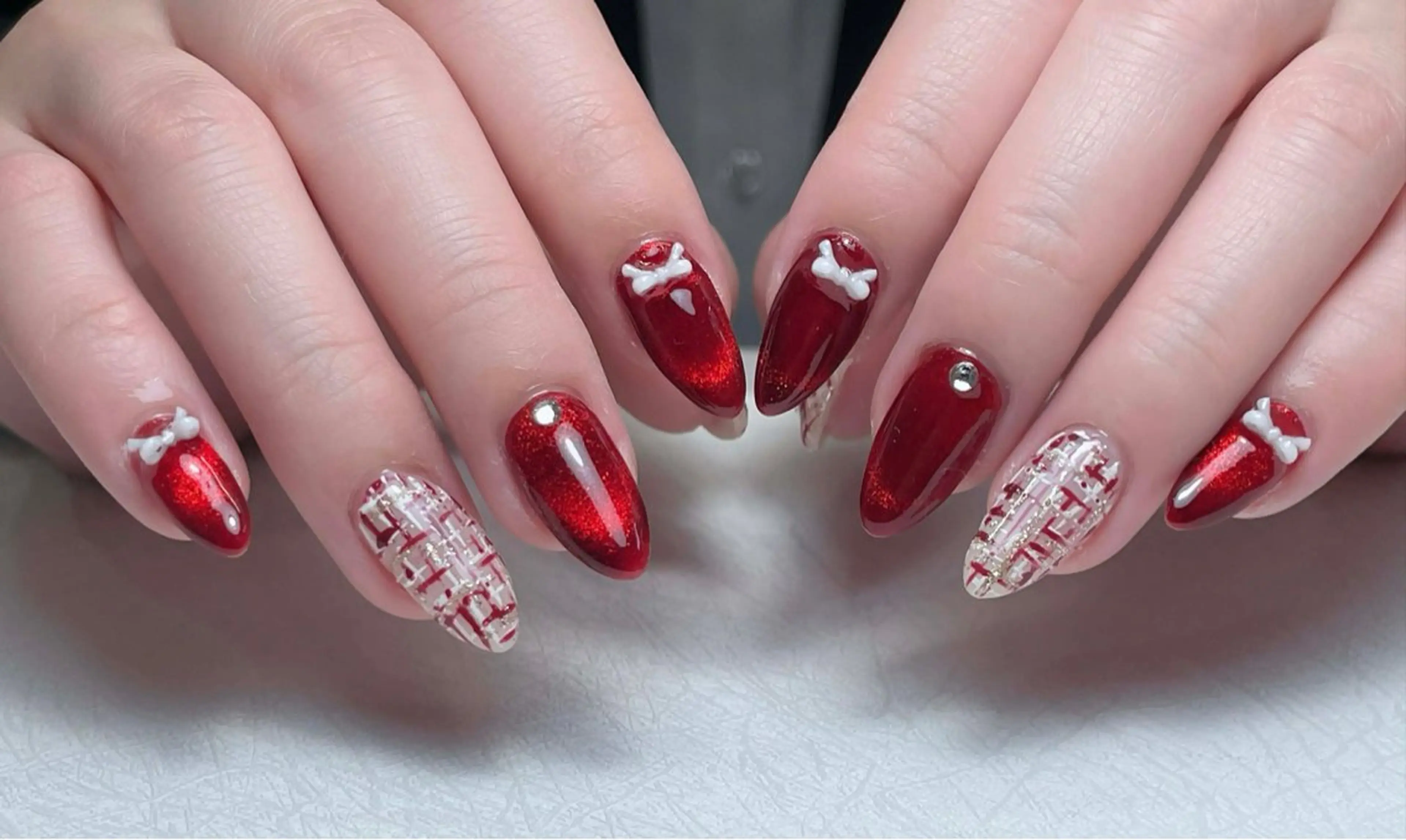 ネイル アートネイル 長さ出し フレンチネイル ジェルネイル ガーリー ハンドネイル 中野駅から2分 MEO NAILのネイルデザイン