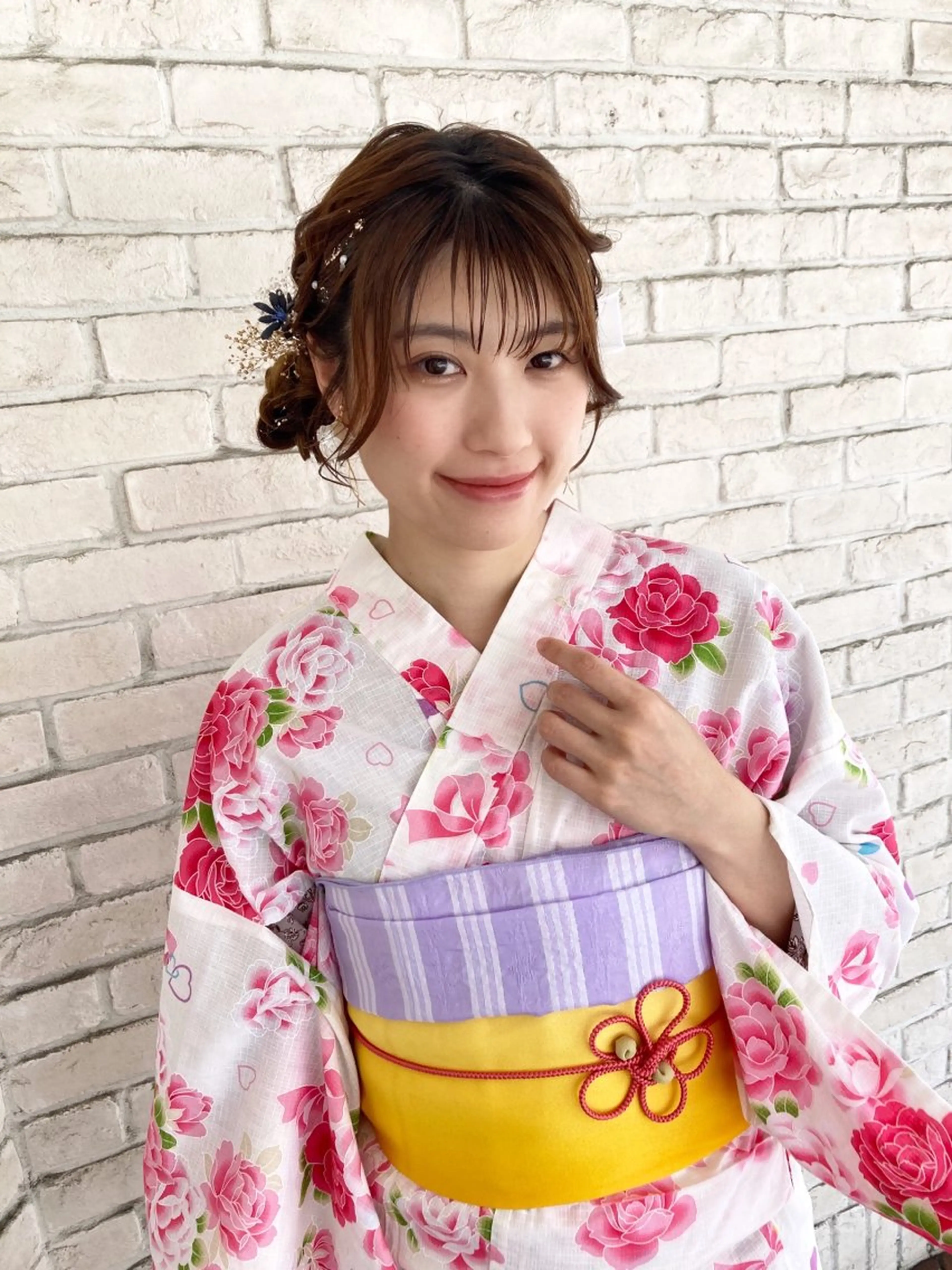 ヘアアレンジ 浴衣 ハウス山下あやか 成人式カットカラーのヘアスタイル