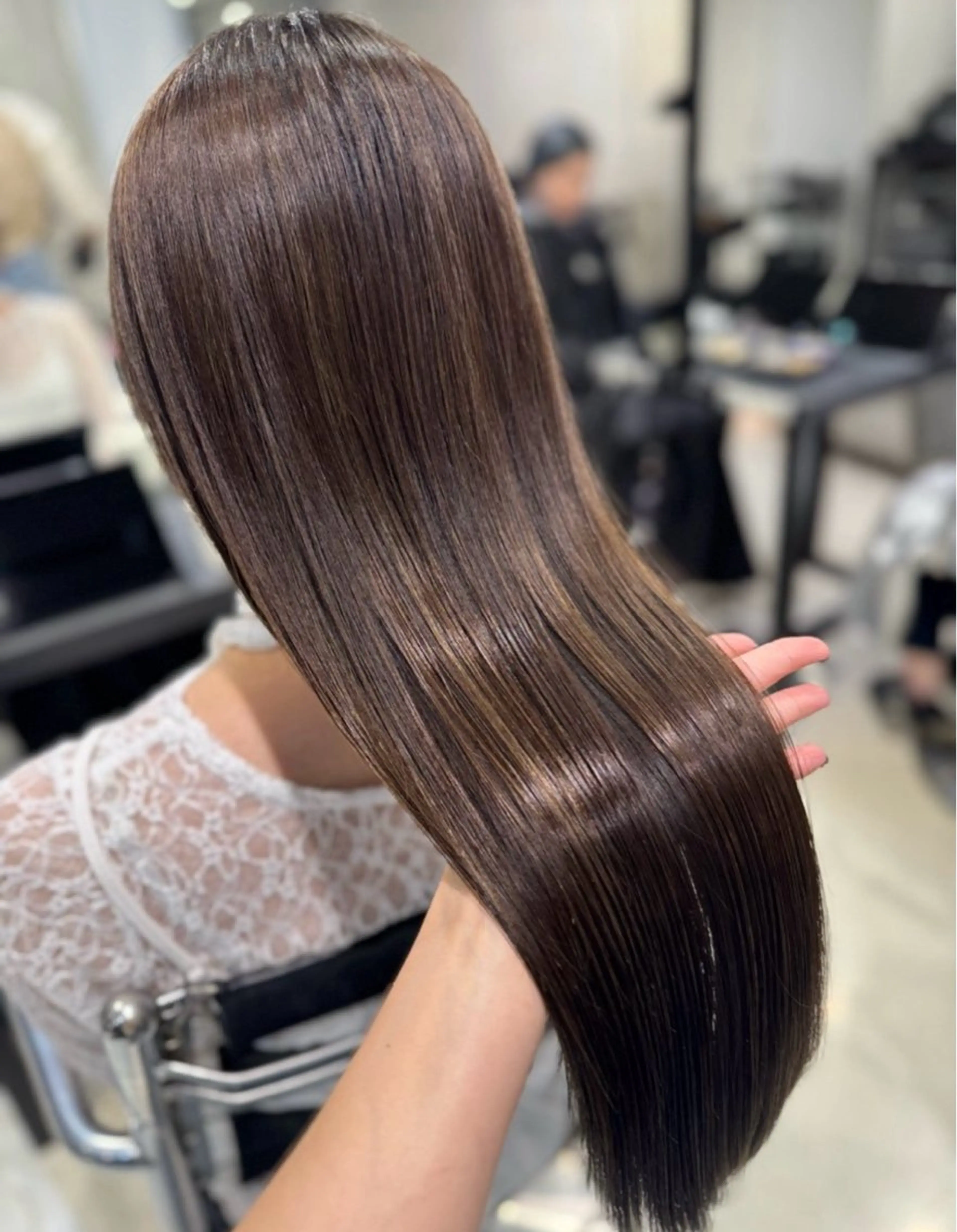 セミロング カラー パーマ ヘアアレンジ カット ヘアカラー トリートメント ヘアセット 透明感/オリーブ/ グレージュ/YUKAのヘアスタイル