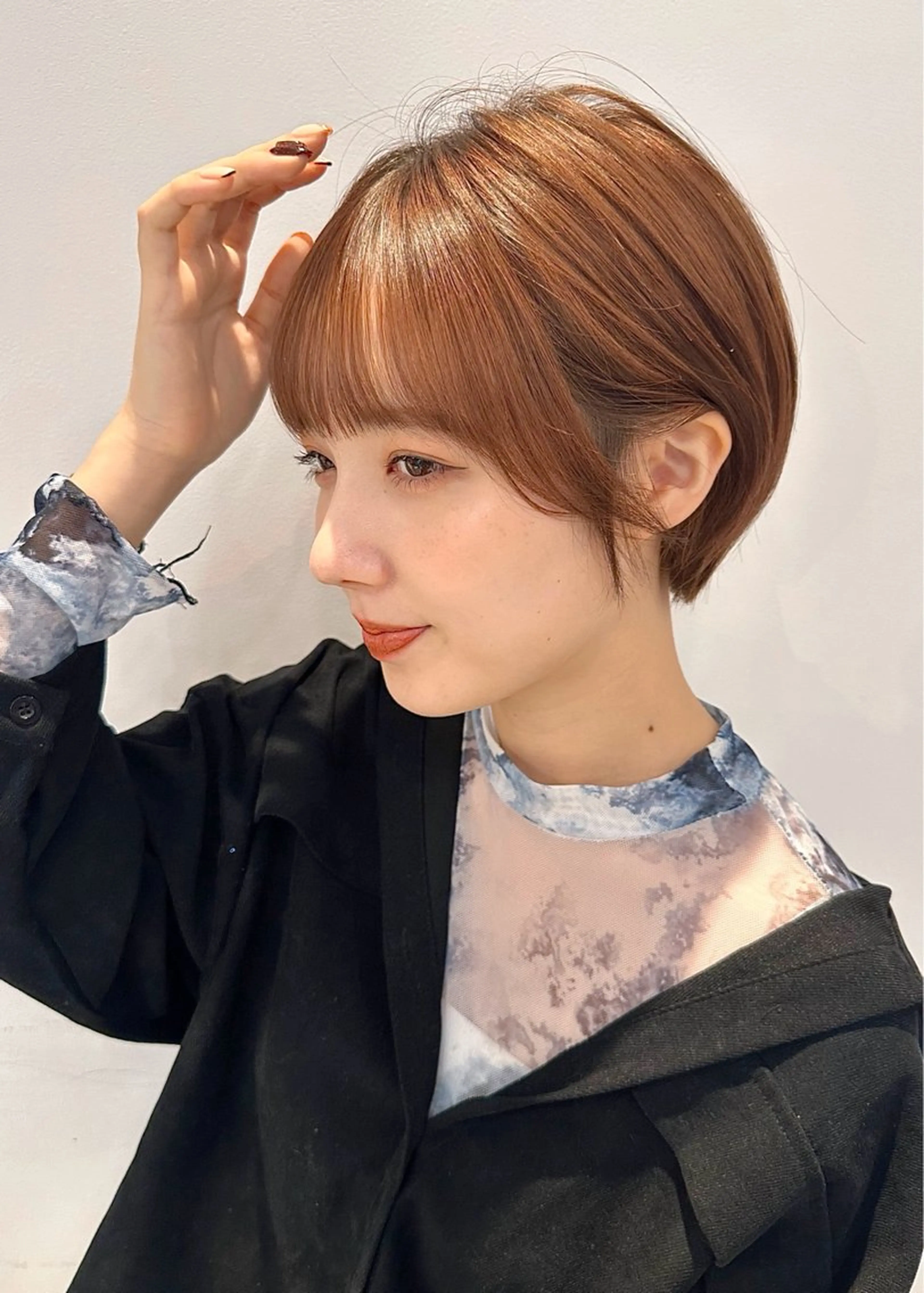 ショート カラー 切りっぱなしボブ ショートボブ ハンサムショート 丸みショート ベリーショート カット ヘアカラー トリートメント 大人可愛いヘア 大田のヘアスタイル