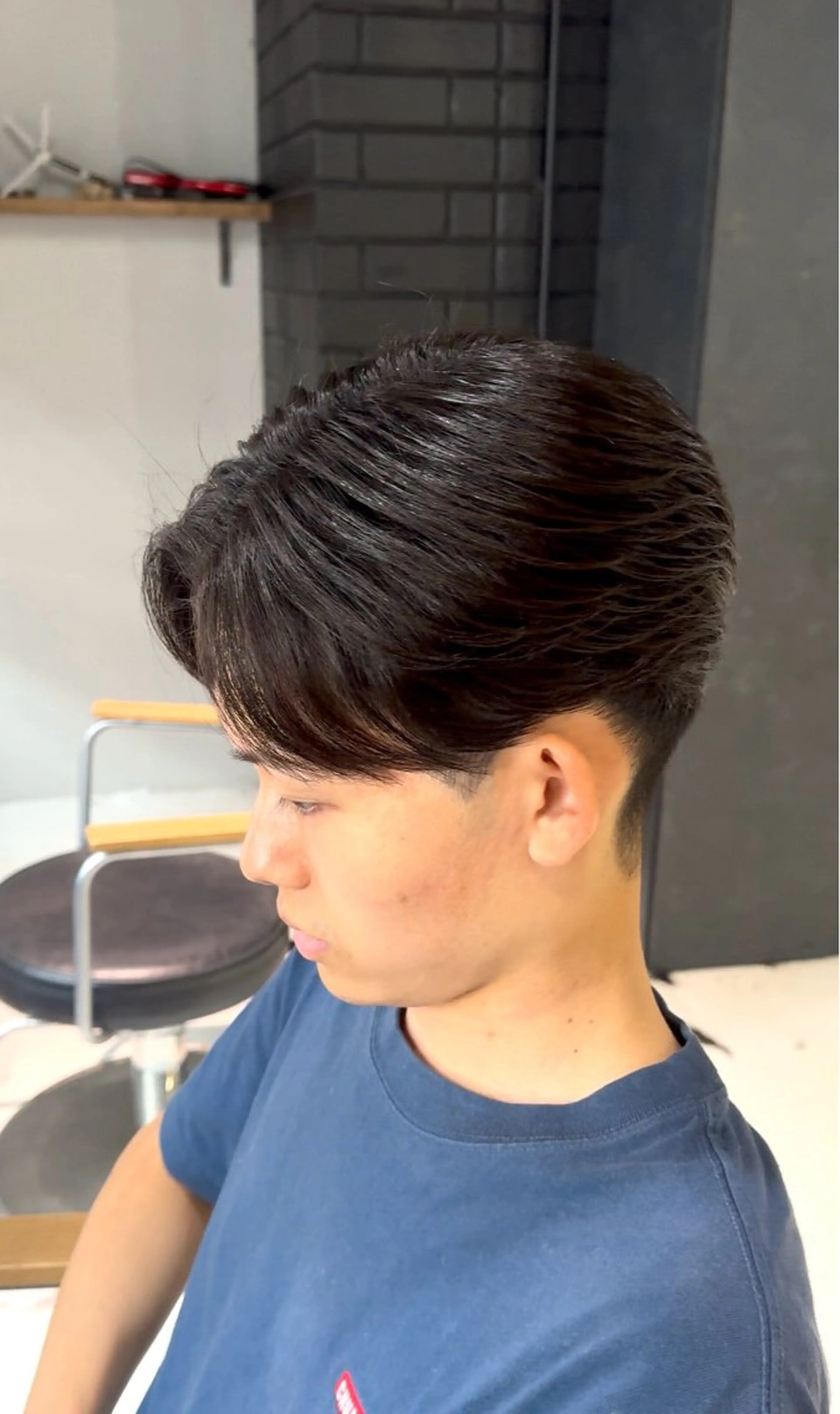 ショート メンズ 縮毛矯正 カット 縮毛矯正 men's salon gaudi 高槻店所属・波巻きパーマ/ 曲がる縮毛矯正/川岸のヘアスタイル