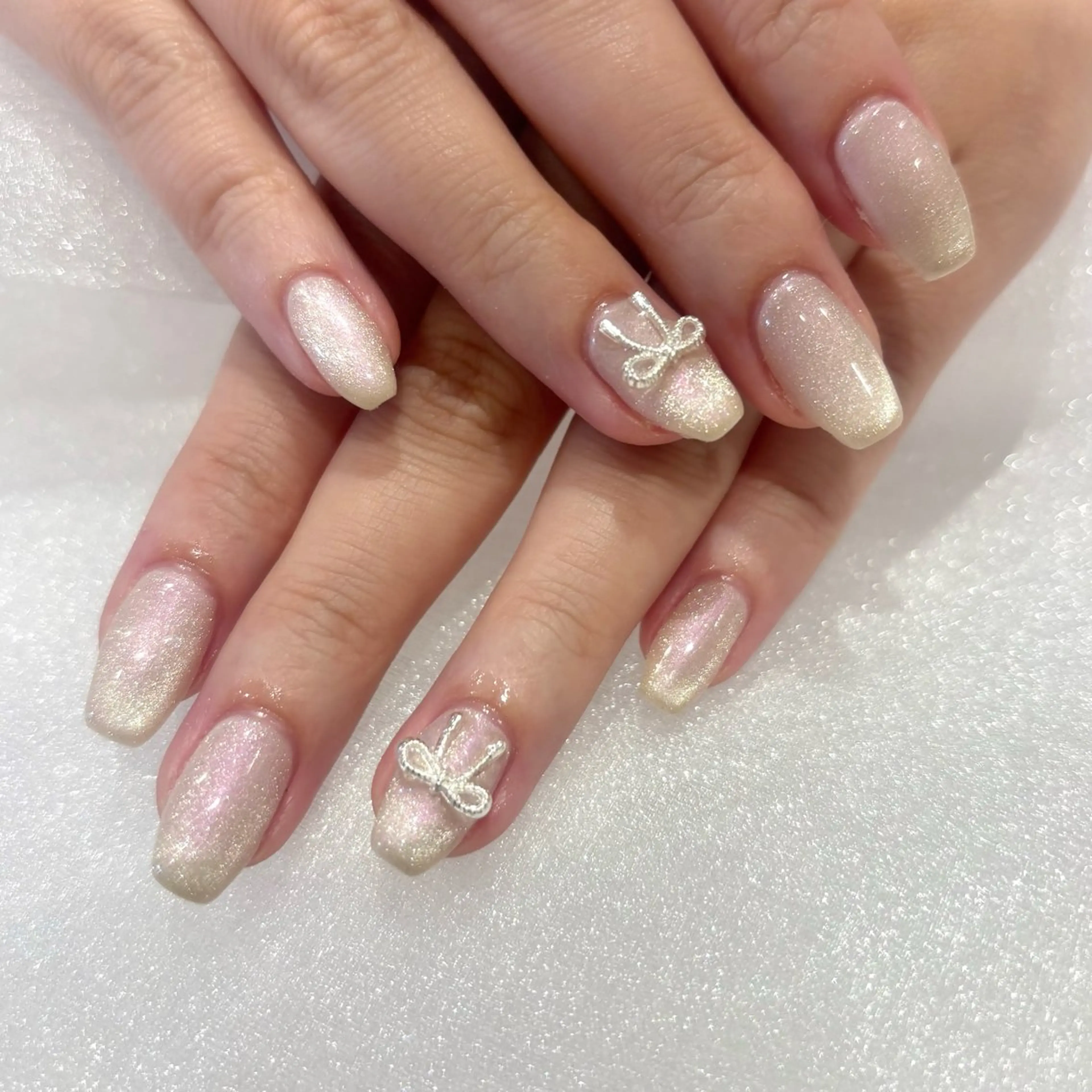 ネイル リボン ハンドネイル nailist🍒 ヤマザキのネイルデザイン