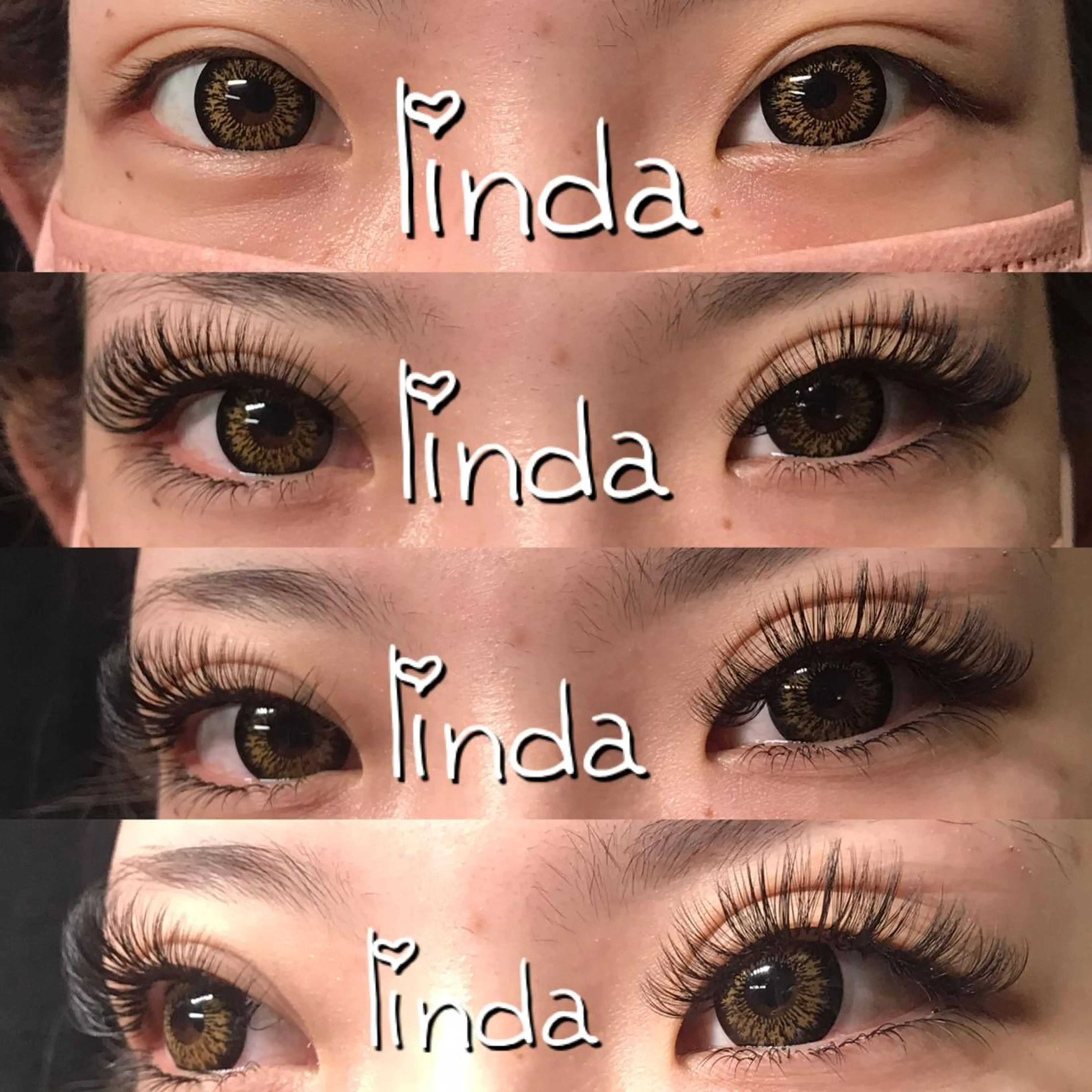 マツエク・マツパ 付け放題 CCカール Cカール ボリュームラッシュ linda lashesのマツエク・マツパデザイン