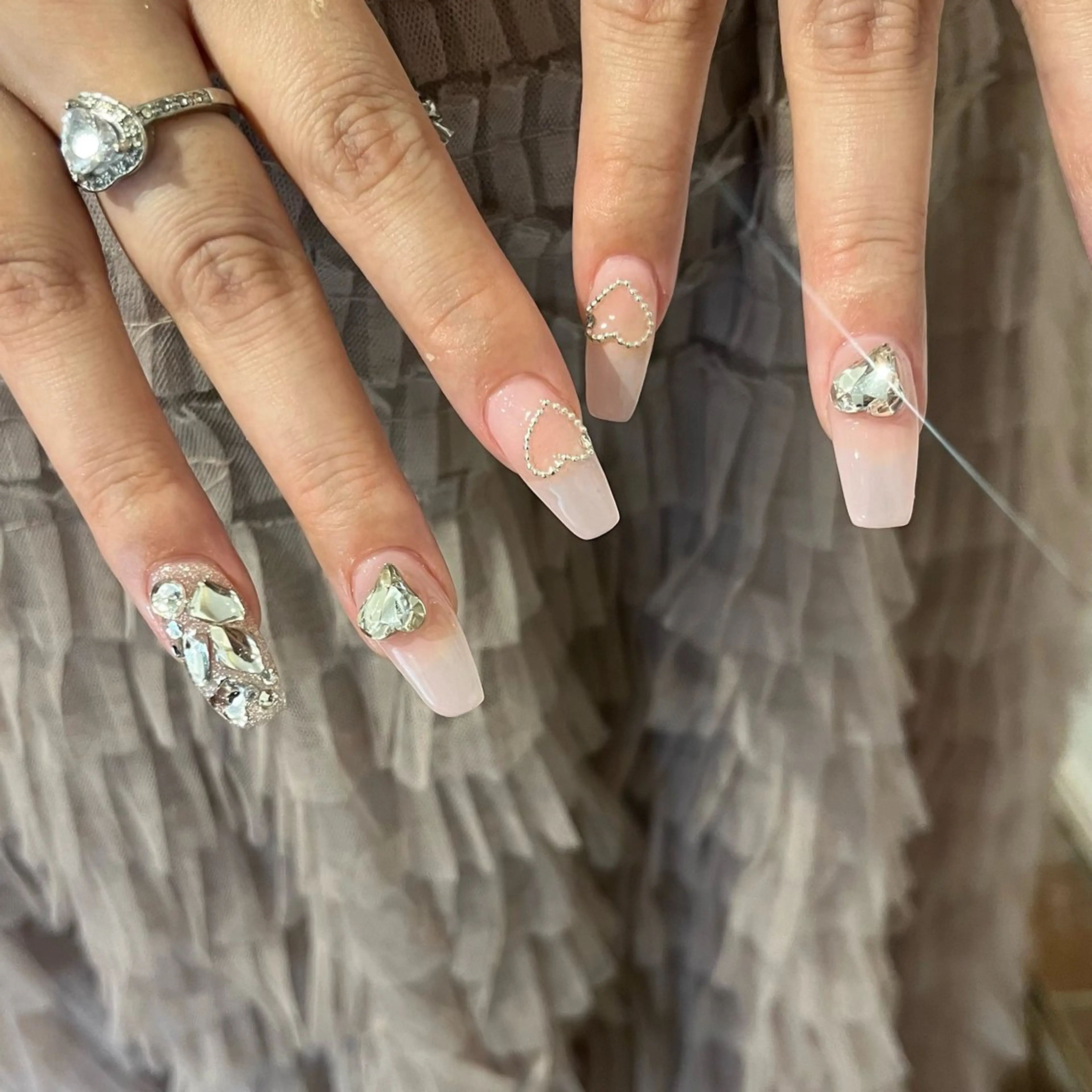 ネイル ハート ピンク フットネイル ballie／小野原 なつみのネイルデザイン