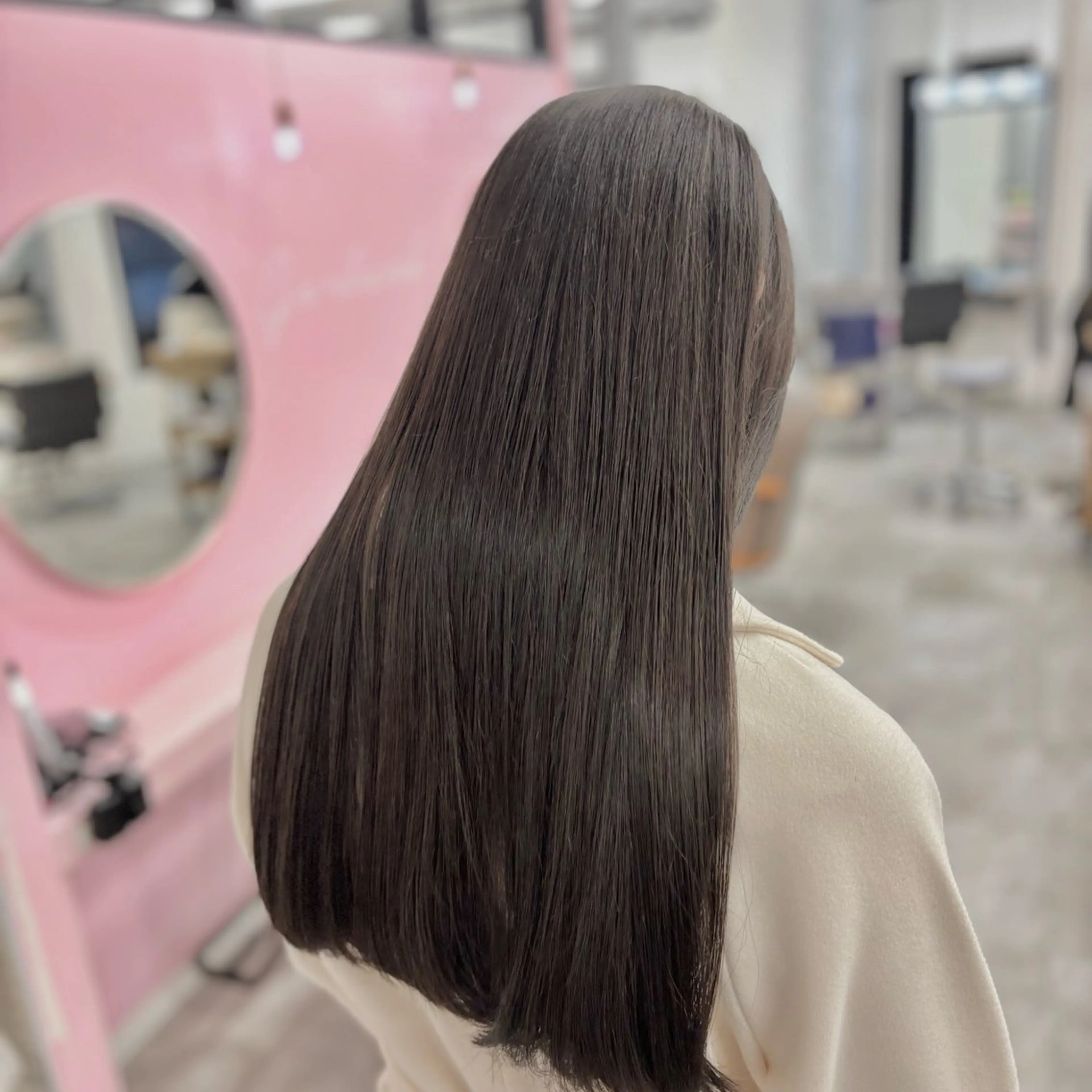 ロング カラー アディクシーカラー ブリーチ 透明感カラー カット ヘアカラー 🔵赤み消し透明感 梅田・増田のヘアスタイル