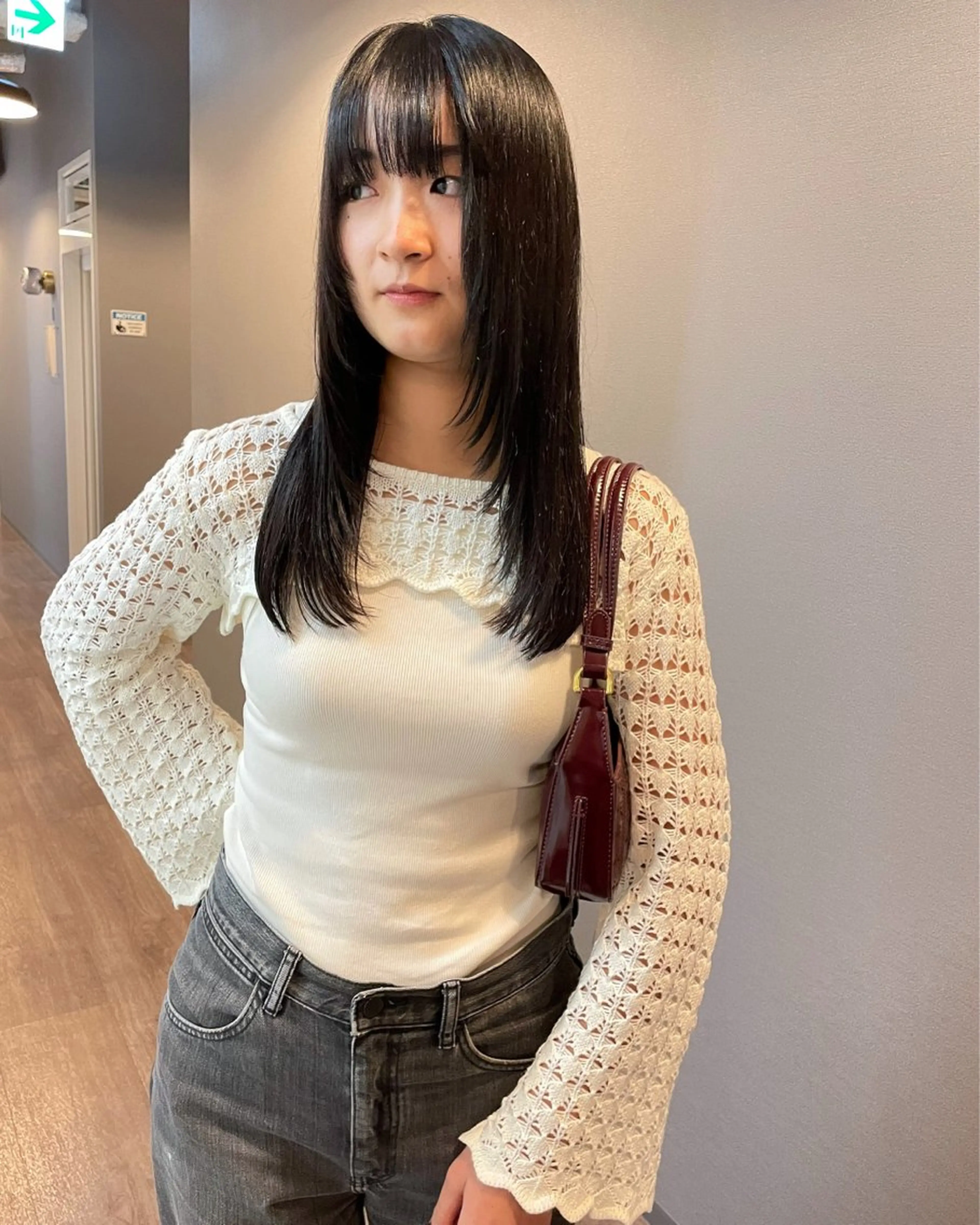 セミロング カラー 顔まわりレイヤー レイヤーカット カット ヘアカラー iet.所属・ウルフ/ボブ/耳ツボ ジュエリー◎ricoのヘアスタイル