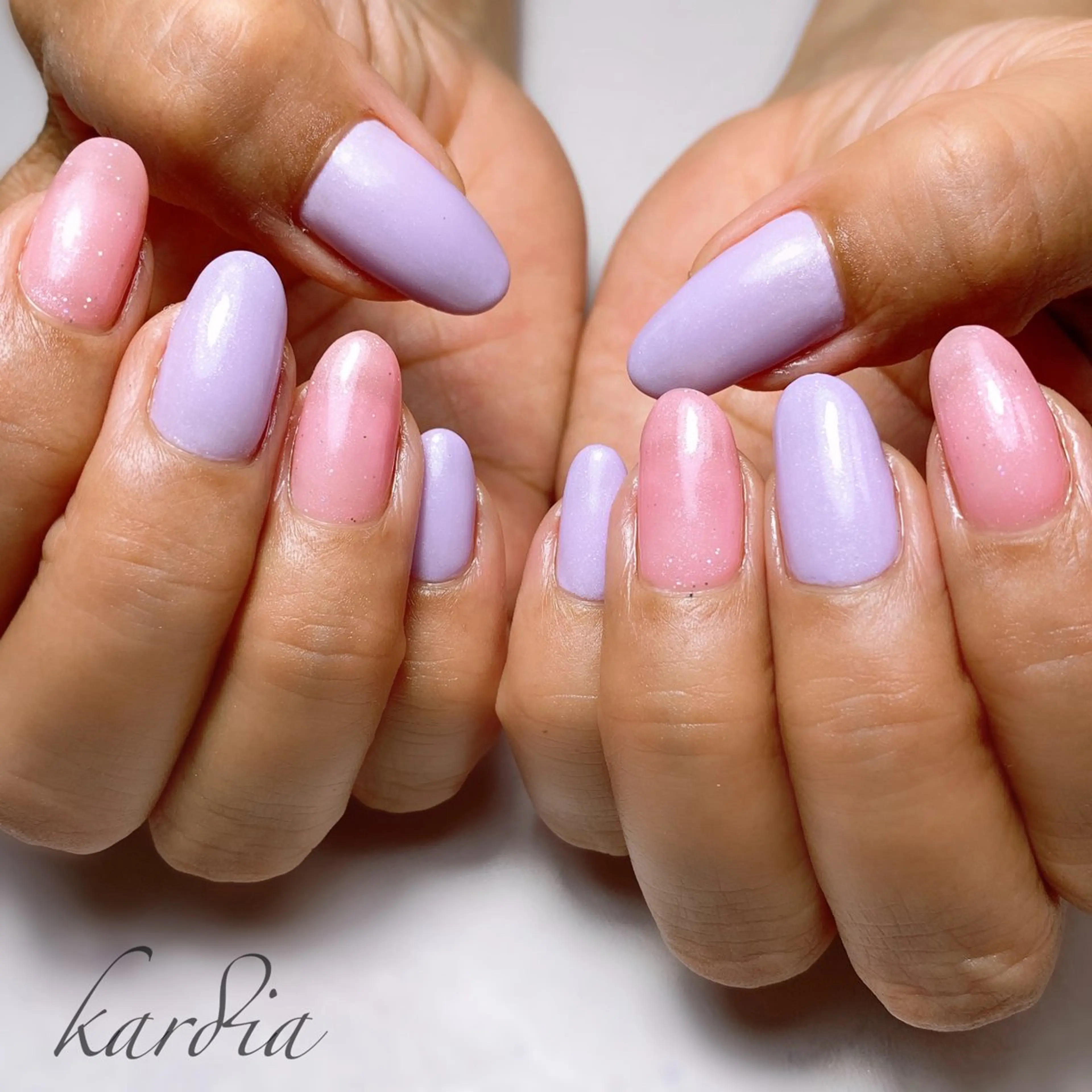 ネイル ハンドネイル καρδιά -ｶﾙﾃﾞｨｱ-のネイルデザイン