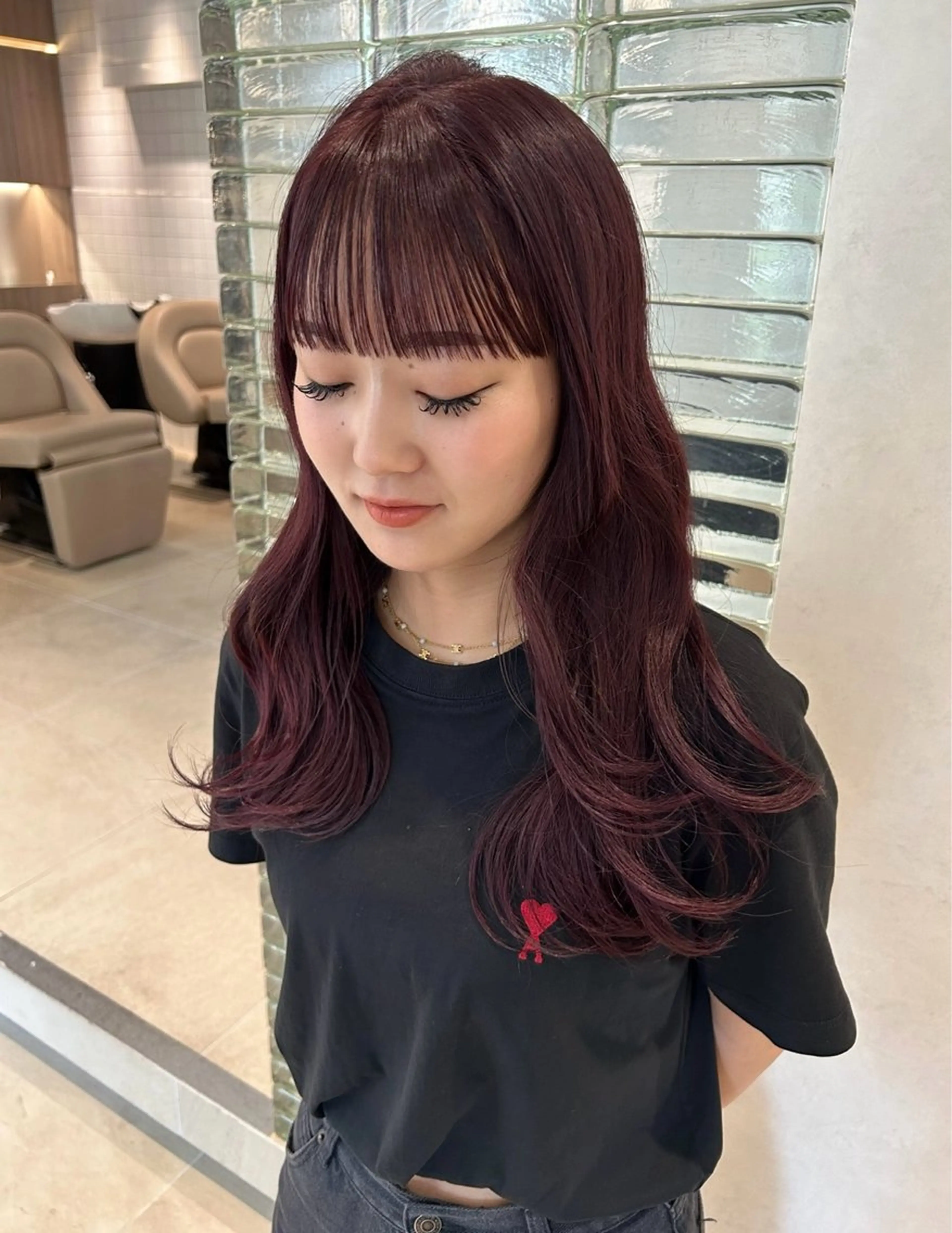 ミディアム カラー ヘアアレンジ メンズ Salowin原宿ash所属・‎透明感×艶髪 ‎🫒maki🎀のヘアスタイル