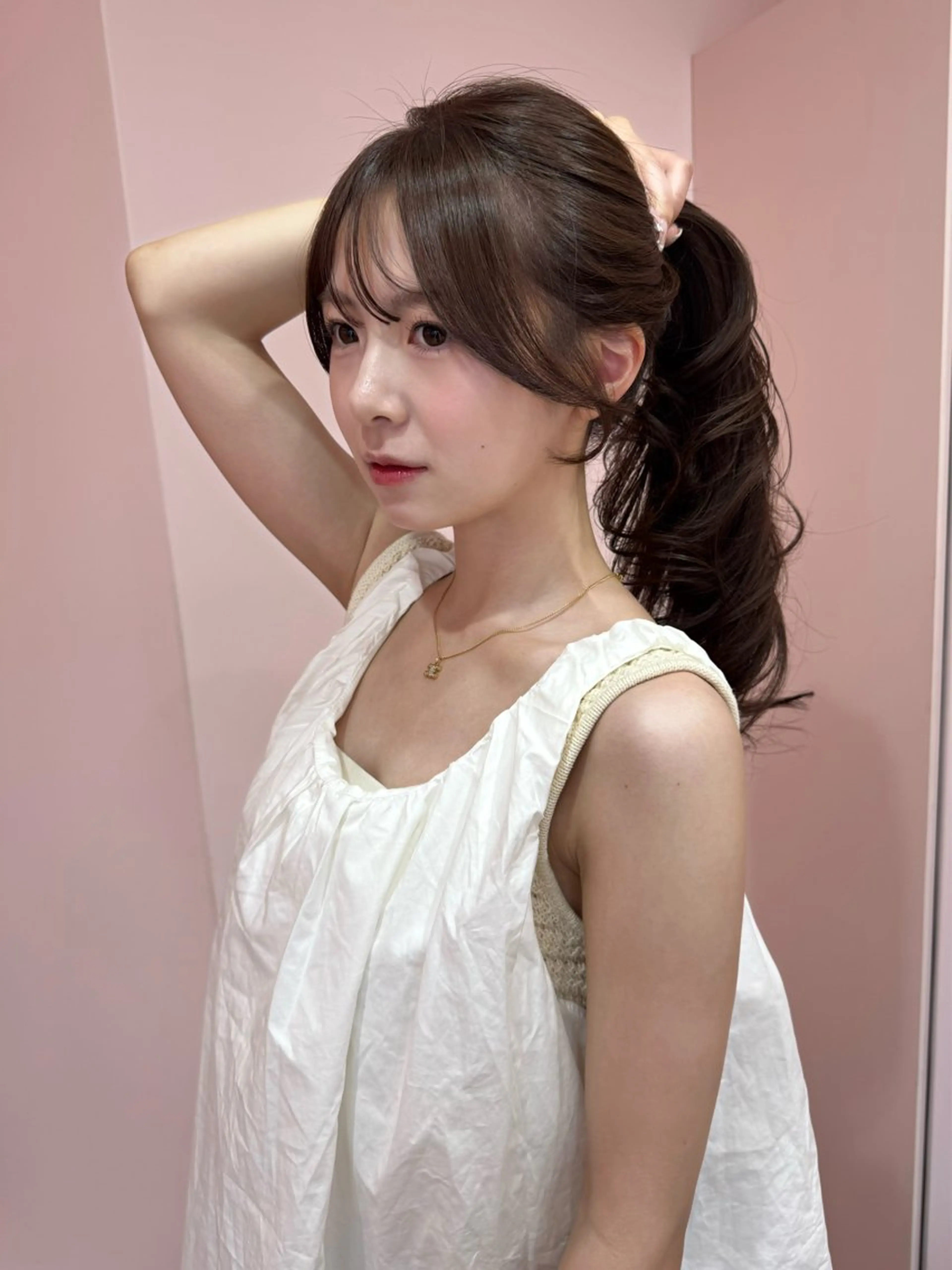 ロング 顔周りカット 韓国風ヘア レイヤーカット 似合わせカット 小顔カット カット ヘアカラー トリートメント 顔周り/透明感カラー REINA𓍯のヘアスタイル