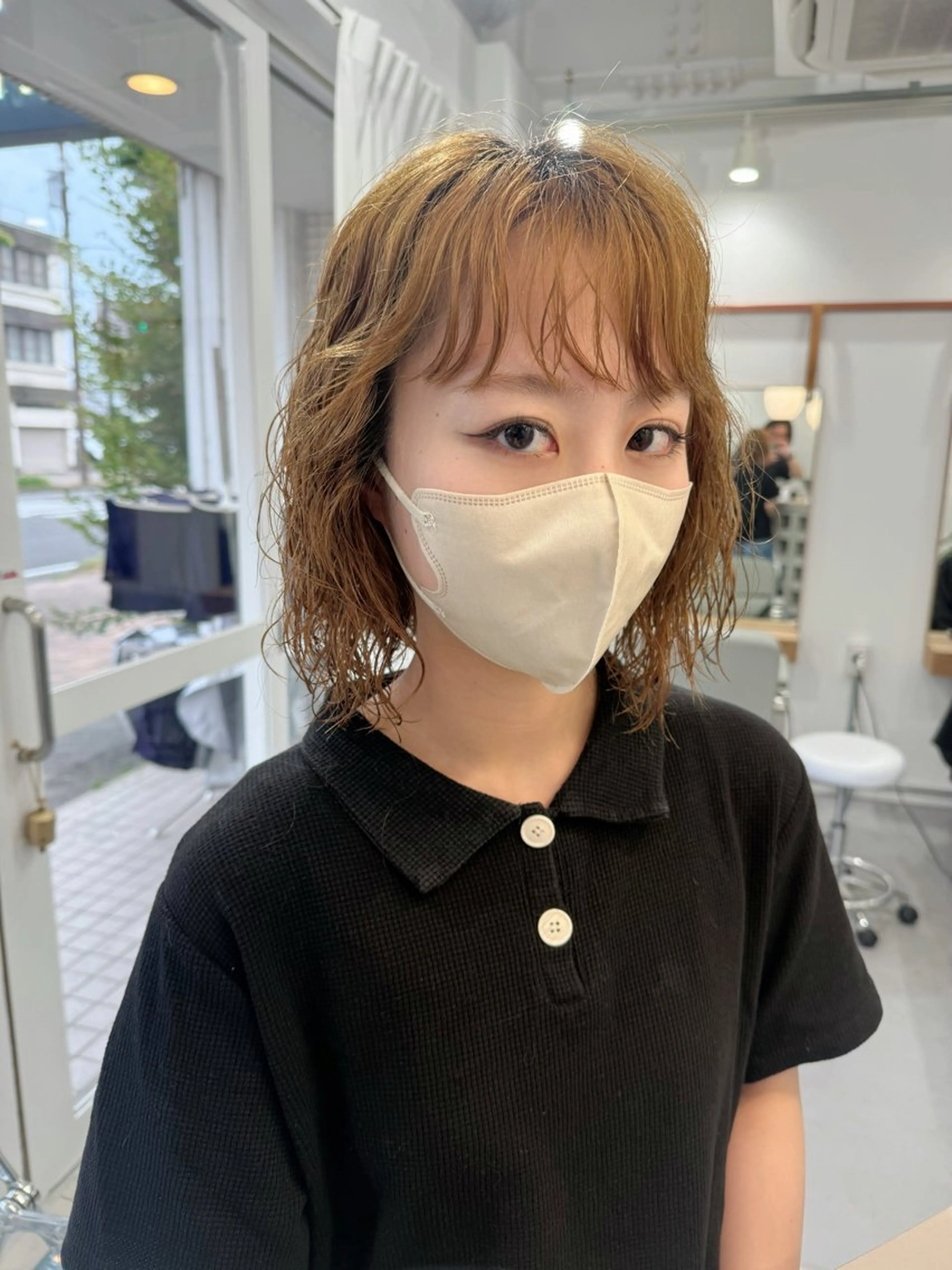 ミディアム パーマ ミディアムパーマ ボブ カット パーマ レイヤーカット/ 春日井/鵜飼元喜のヘアスタイル