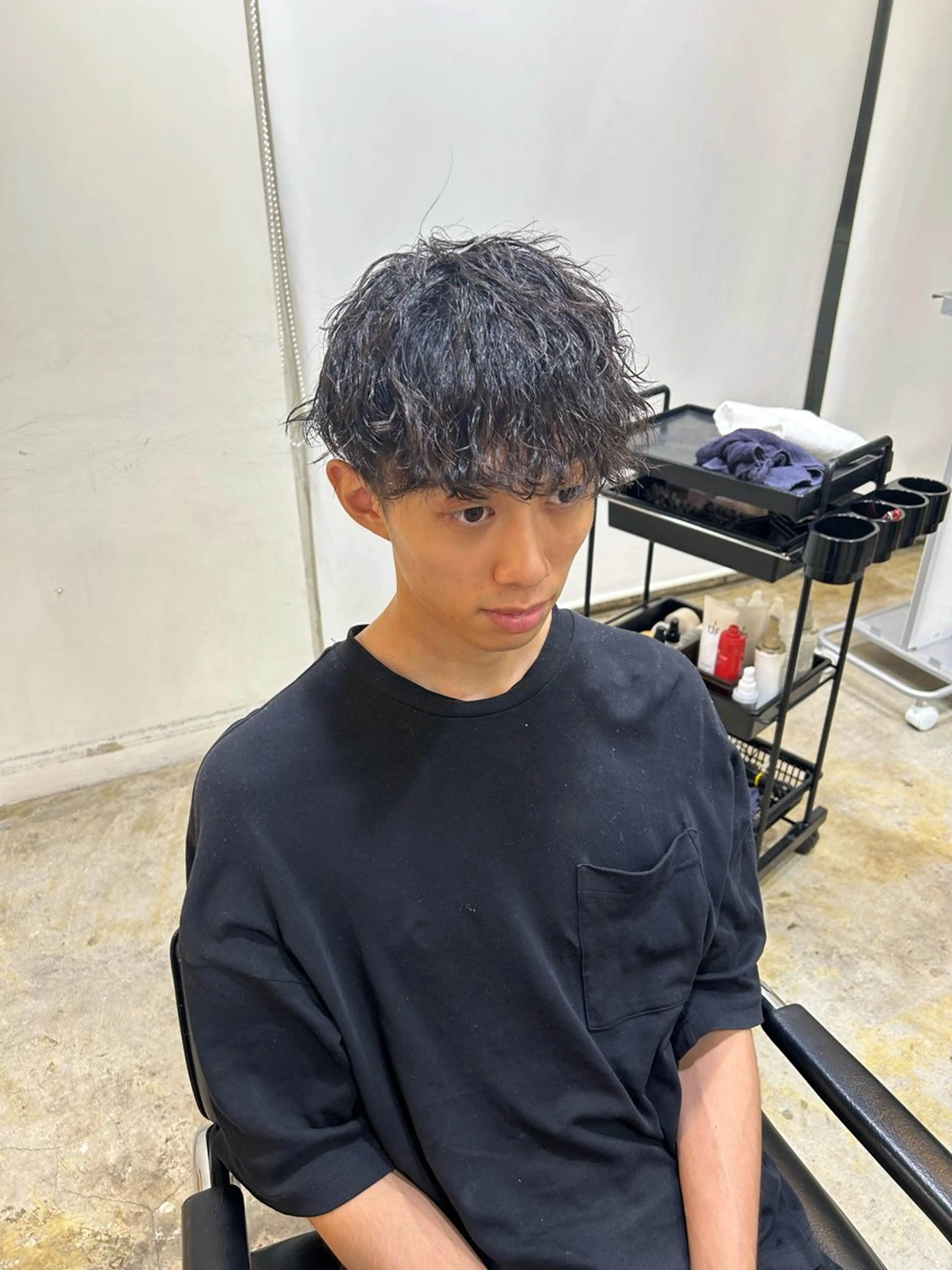 パーマ メンズ カット パーマ ナチュラル大人っぽい スタイル　MAORIのヘアスタイル