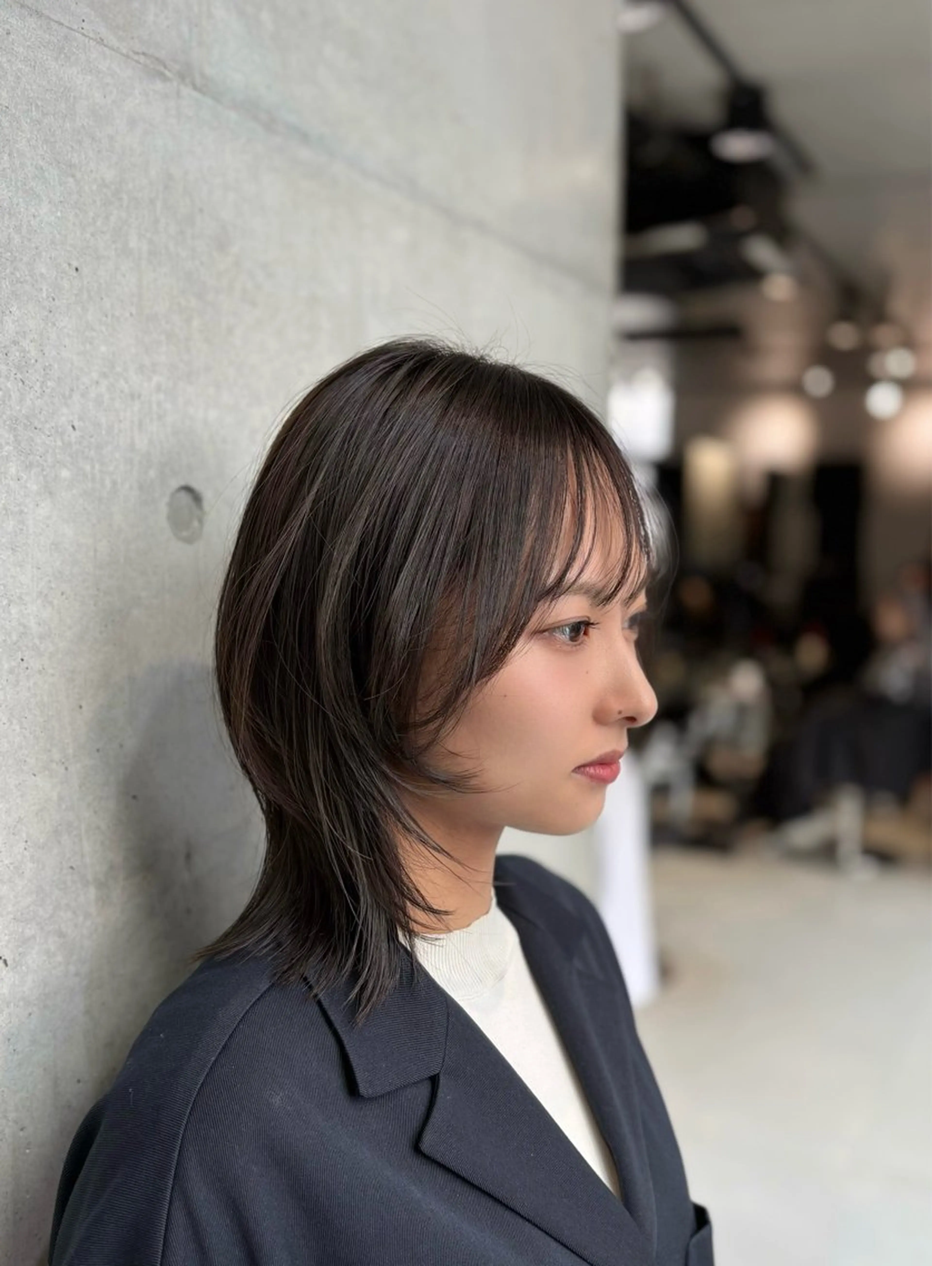 ミディアム カラー パーマ カット ヘアカラー トリートメント レイヤー/グレージュ 赤み消し/コウスケのヘアスタイル