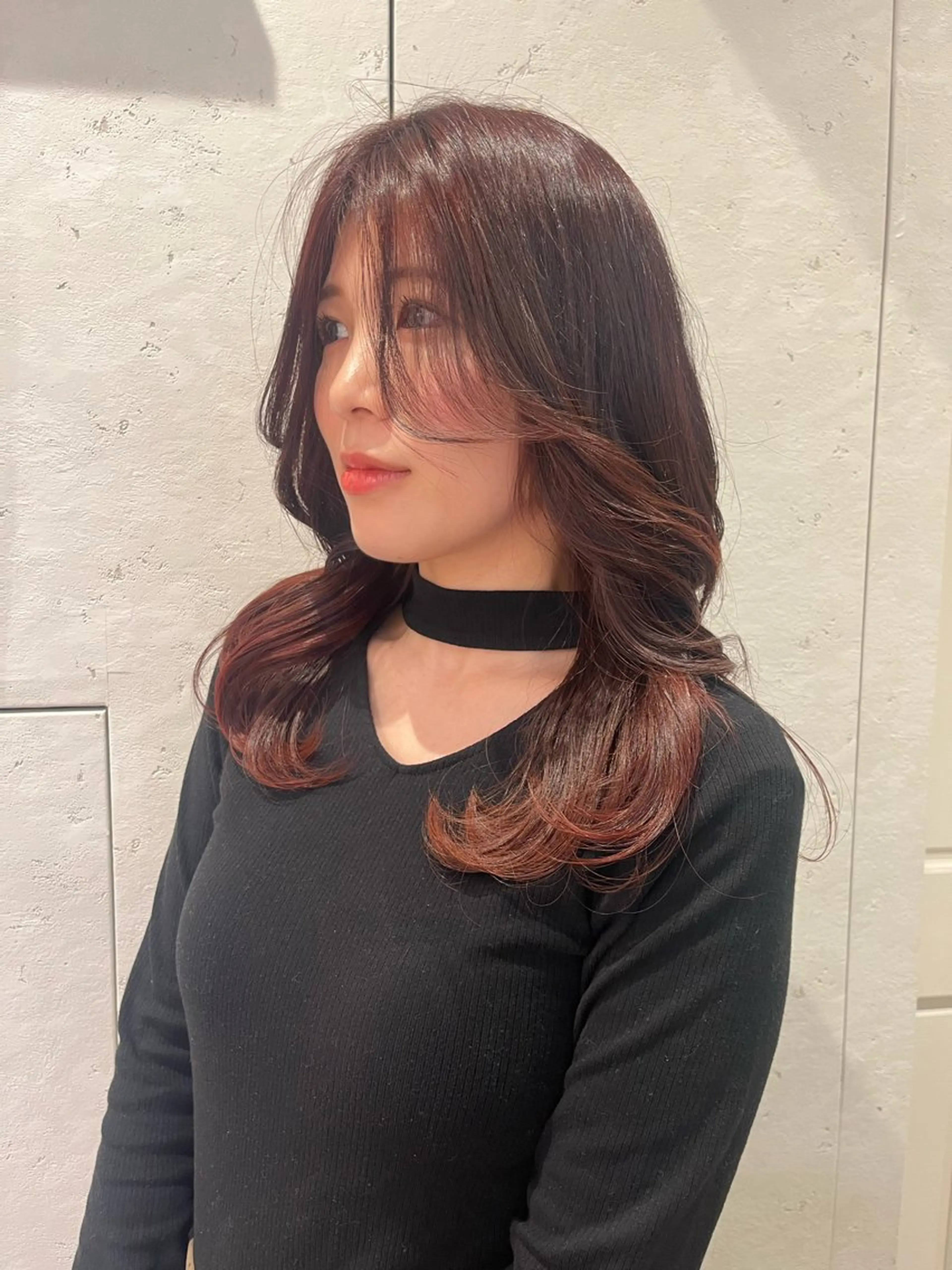 セミロング カット トリートメント 山崎/ボブ縮毛矯正 レイヤー髪質改善のヘアスタイル