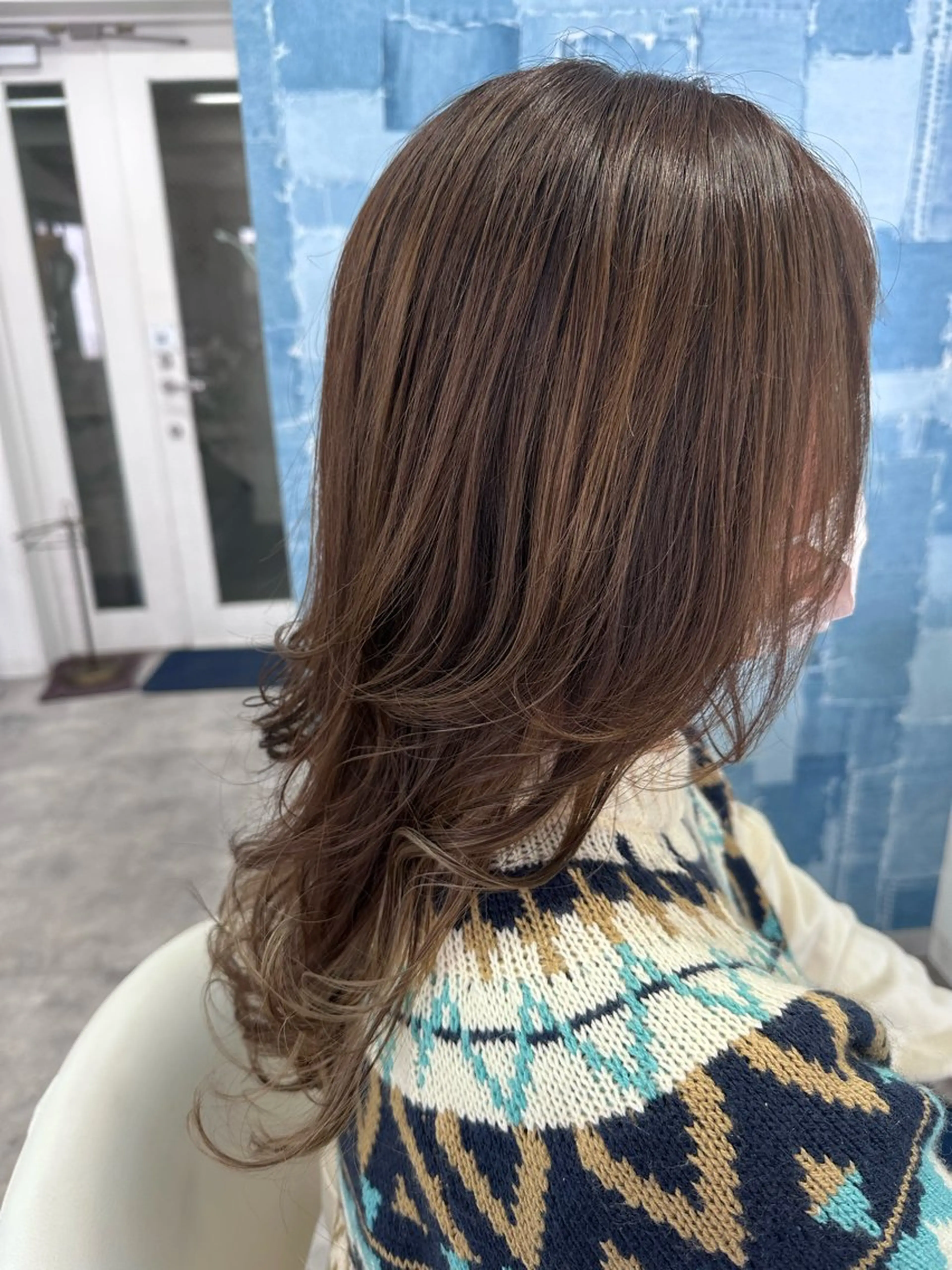 セミロング セミロングパーマ ボブ ハイライト レイヤーカット トリートメント カット ヘアカラー トリートメント Noy所属・Noyヨシモト ヒロトのヘアスタイル
