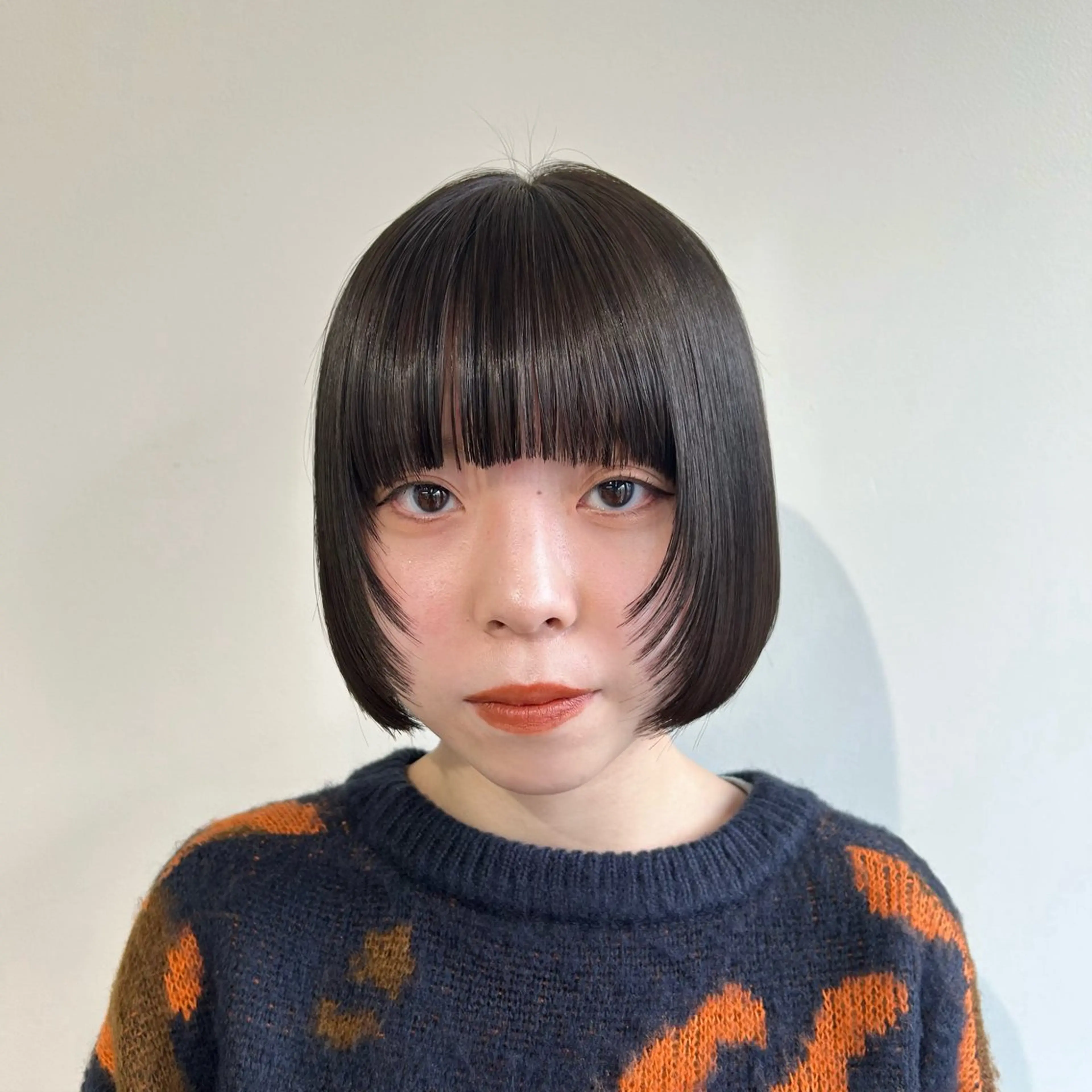 ショート ボブ 顔まわりレイヤー 顔周りカット レイヤーカット カット トリートメント 新潟/万代/レイヤー 韓国風/明間未来のヘアスタイル