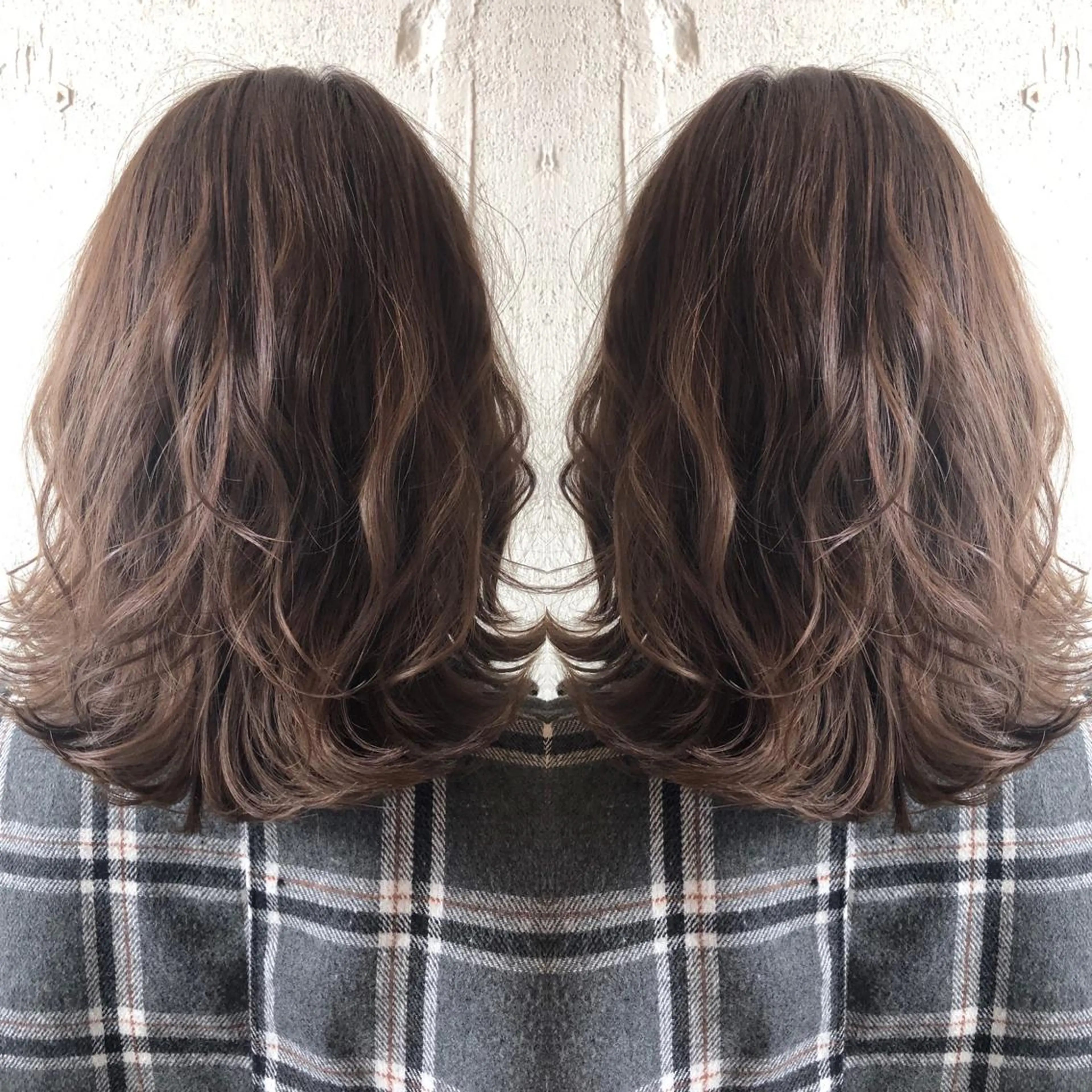 ミディアム カット ヘアカラー トリートメント あらき ちさとのヘアスタイル