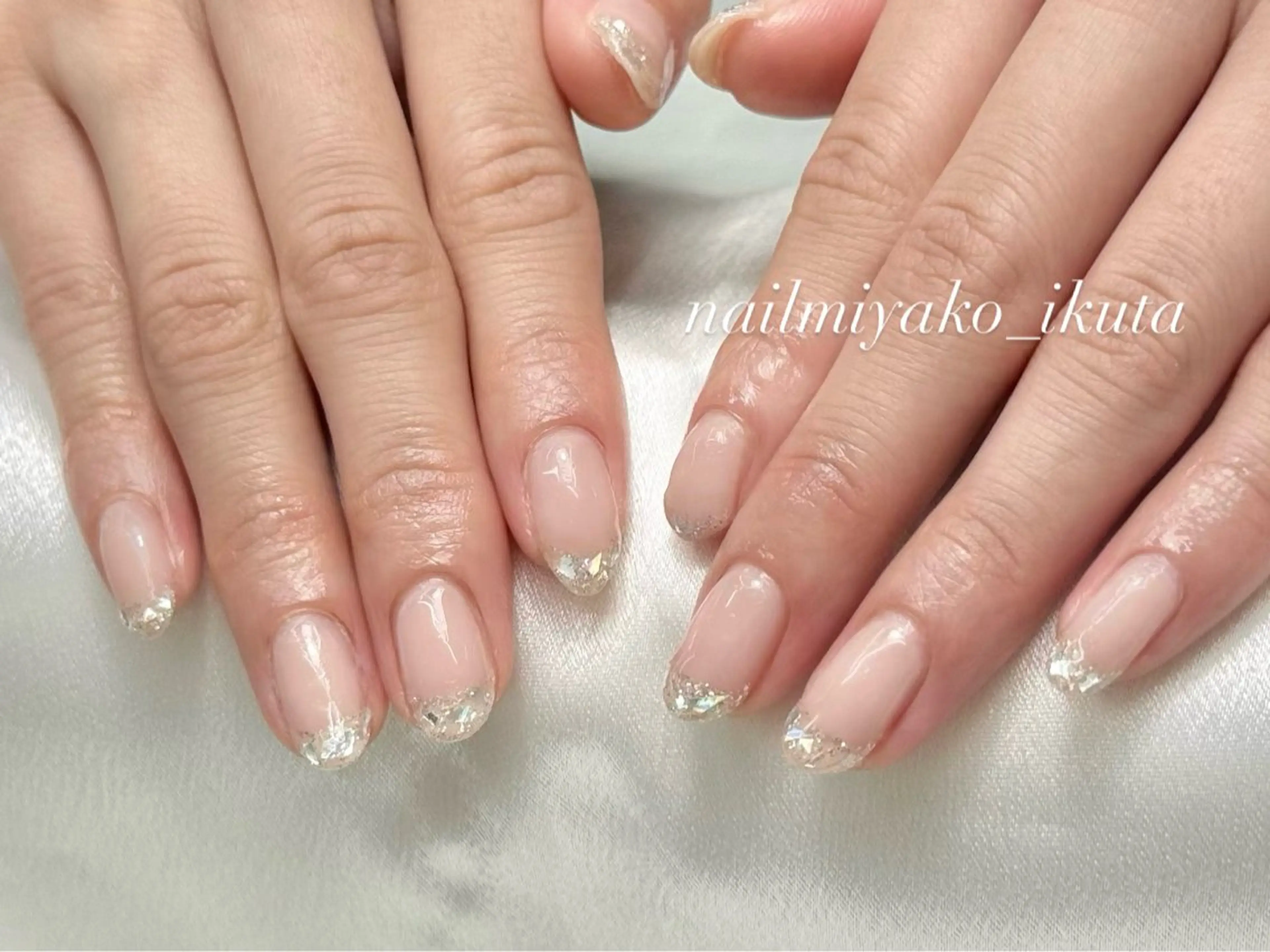ネイル フレンチネイル ガラスフレンチ ハンドネイル Nail miyako所属・ネイル miyakoのネイルデザイン