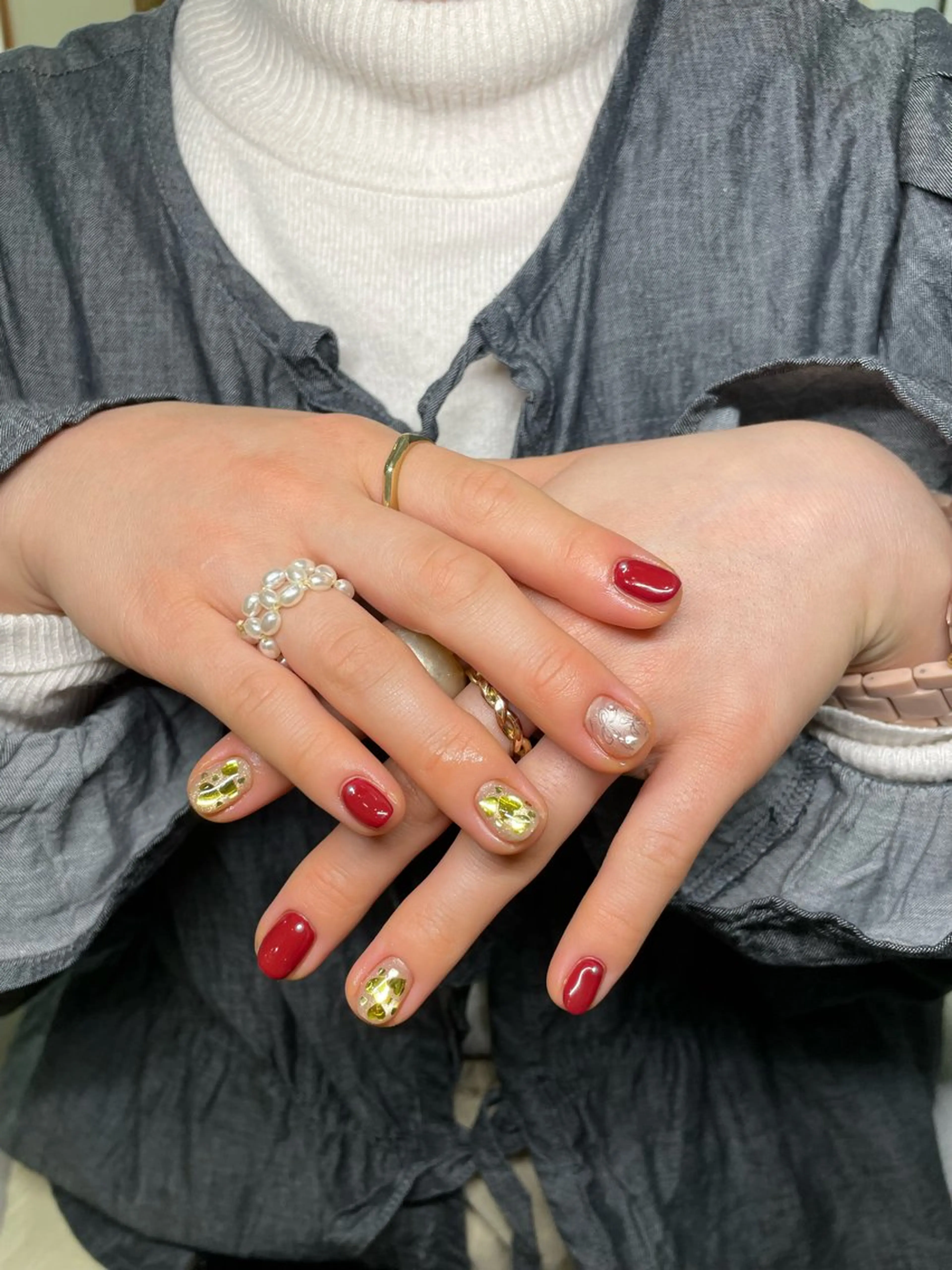 ネイル バレンタイン ハンドネイル Ricnail☾ ayanoのネイルデザイン