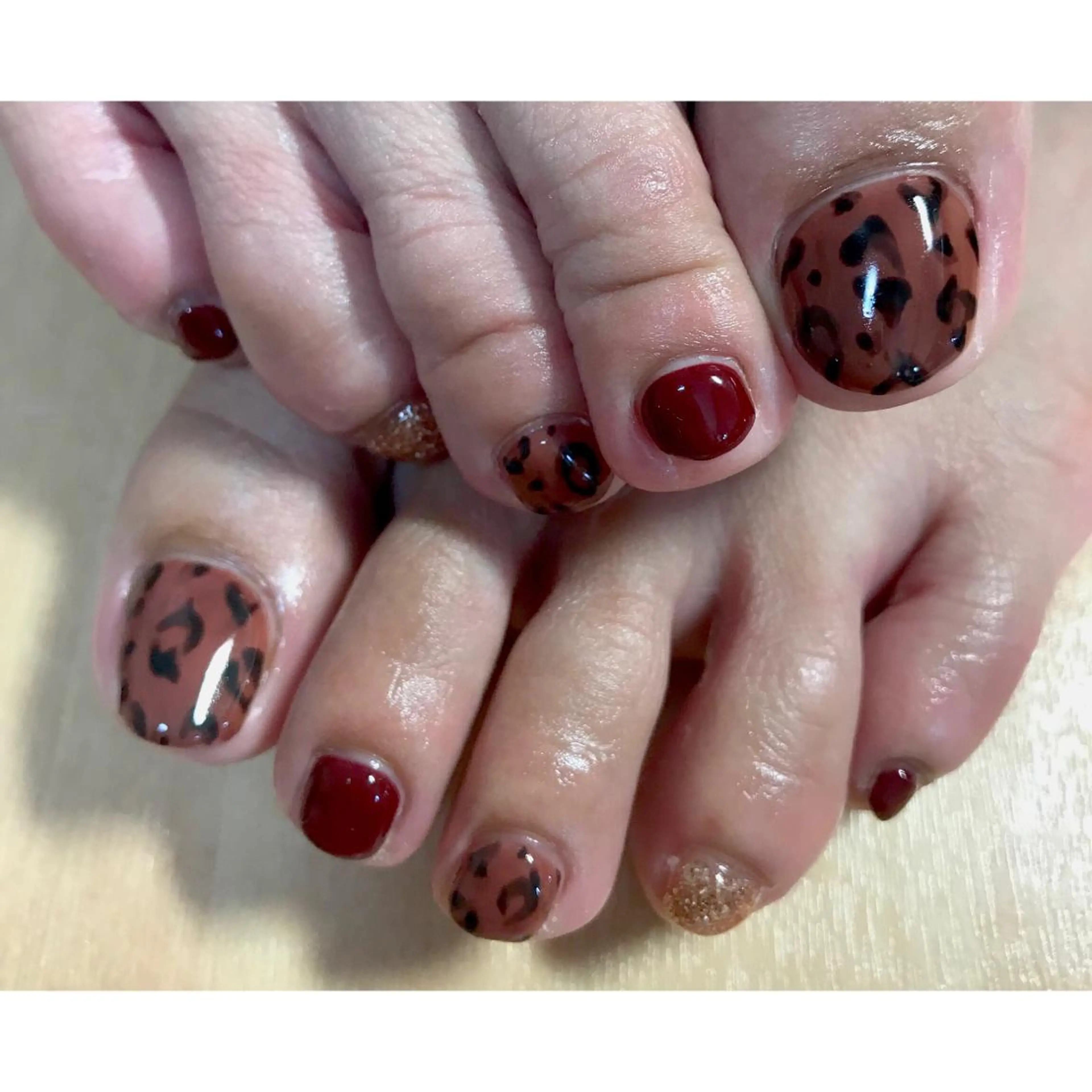 ネイル アニマル柄 フットネイル ハンドネイル フットネイル Chitti yuuriのネイルデザイン