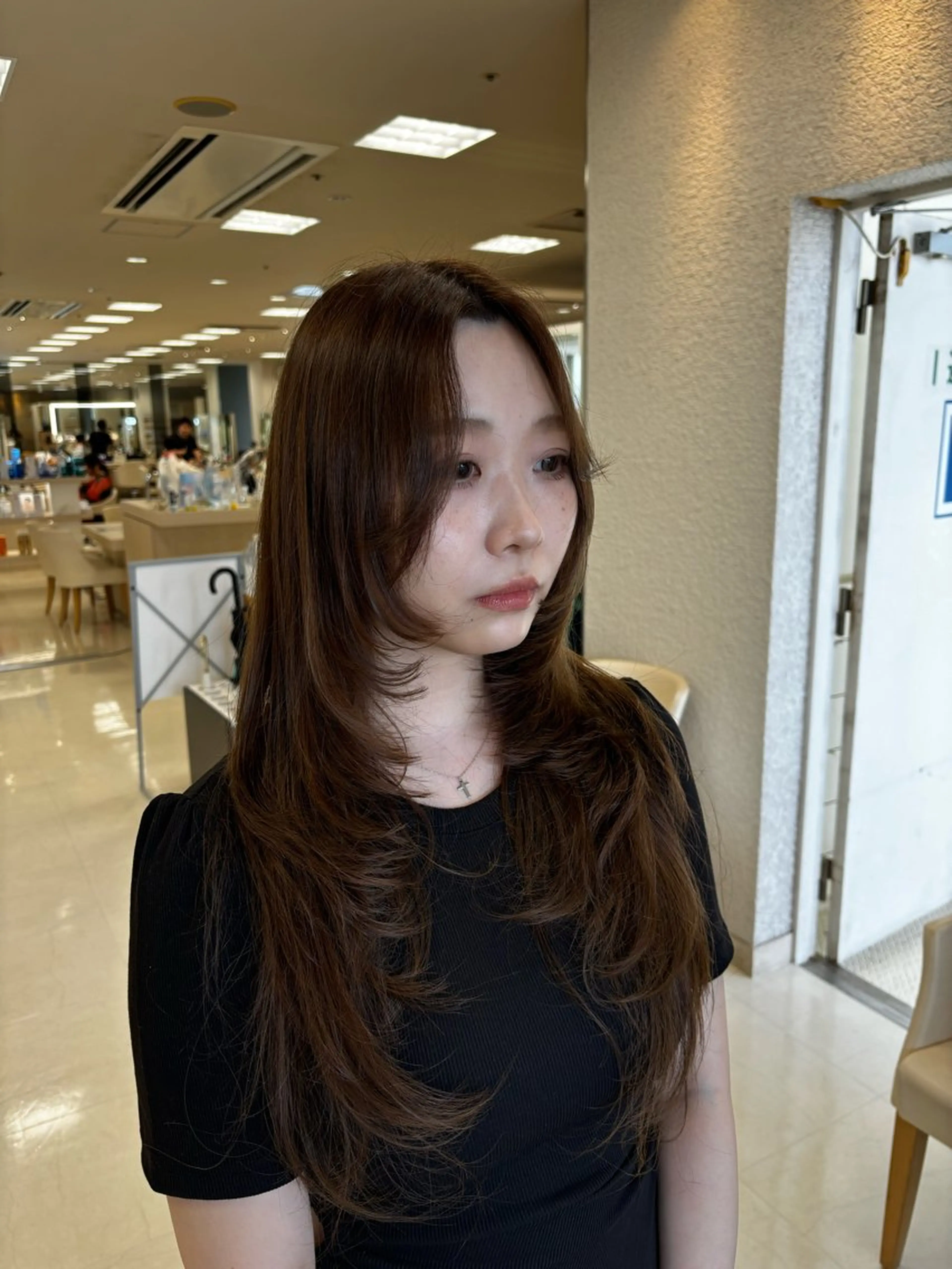 ロング カット 推し活/韓国/ブリー チカラーminamiのヘアスタイル