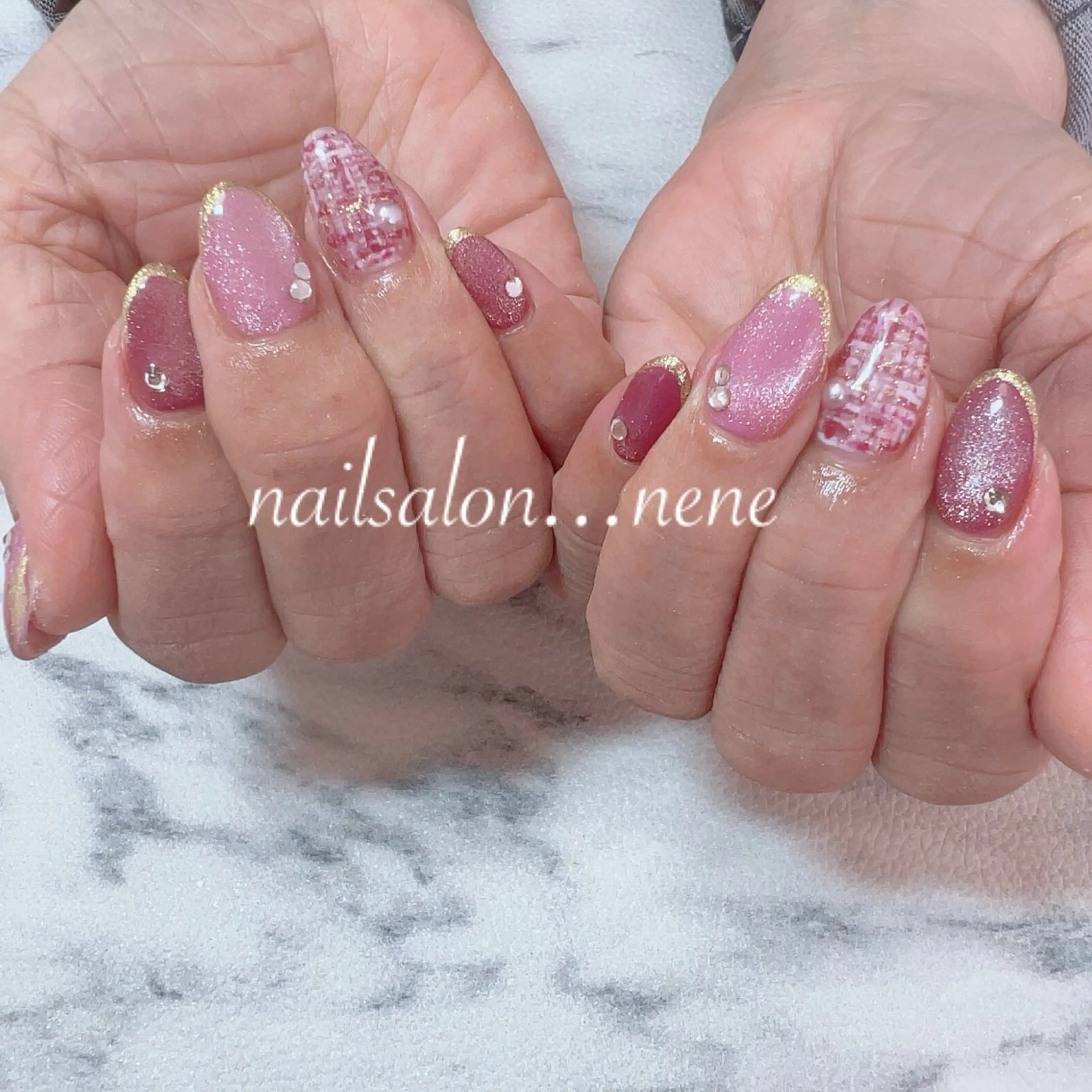 ネイル ツイードネイル nailsalon ...neneのネイルデザイン
