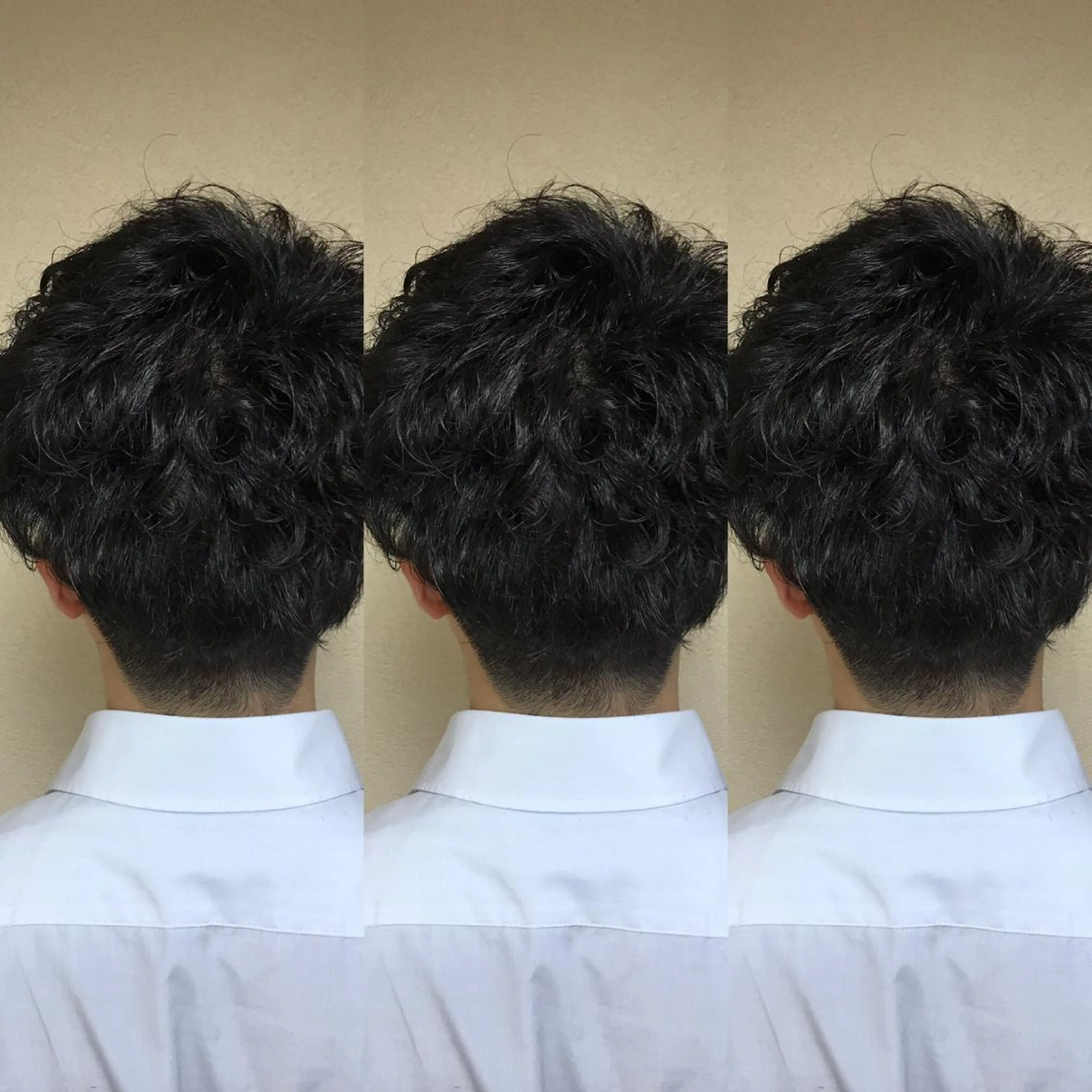 ミディアム パーマ メンズ 透明感カラー・ 髪質改善🩵イケダのヘアスタイル