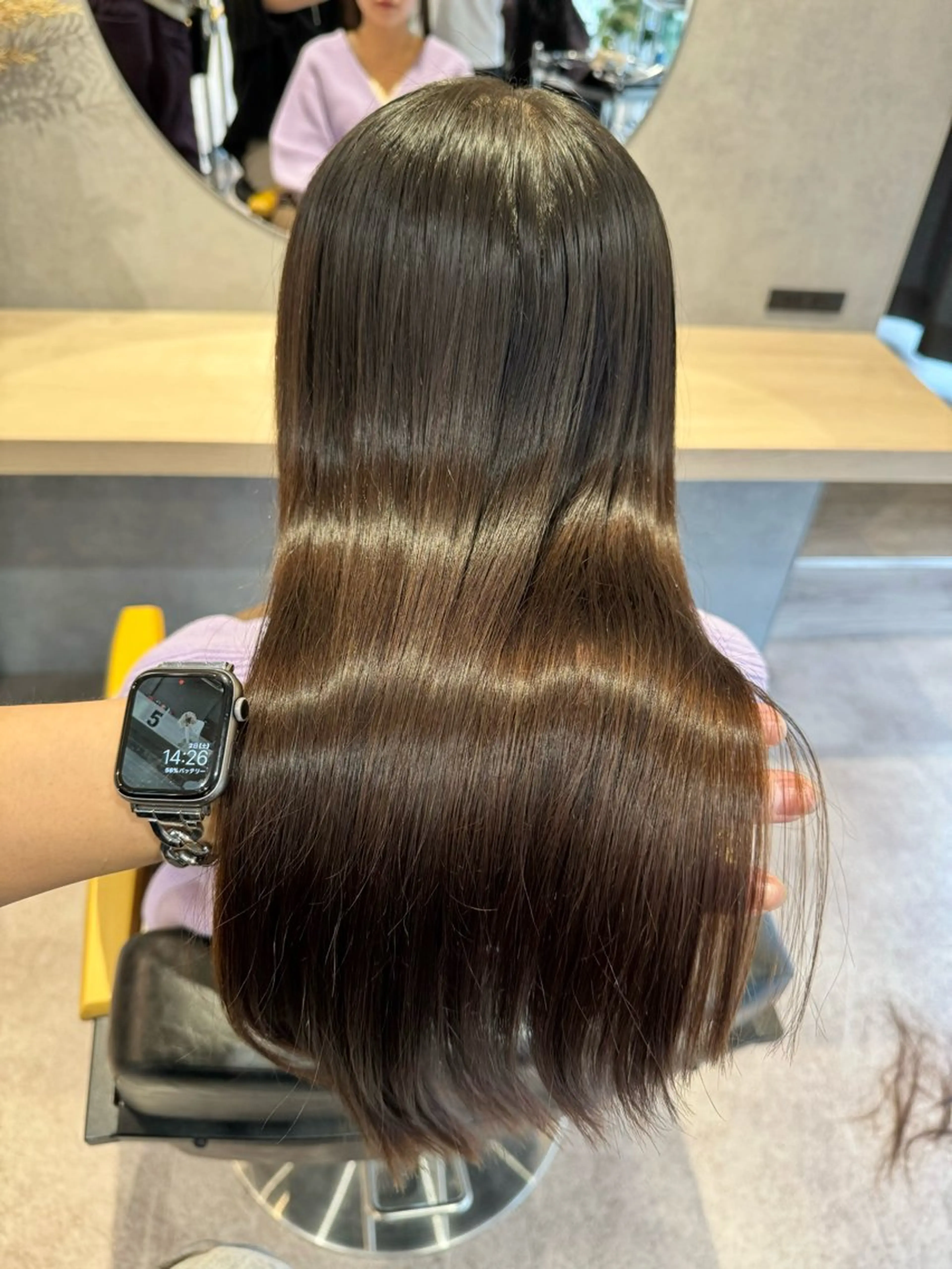 ミディアム カラー カット ヘアカラー 佐藤史哉* 韓国レイヤー赤み除去のヘアスタイル