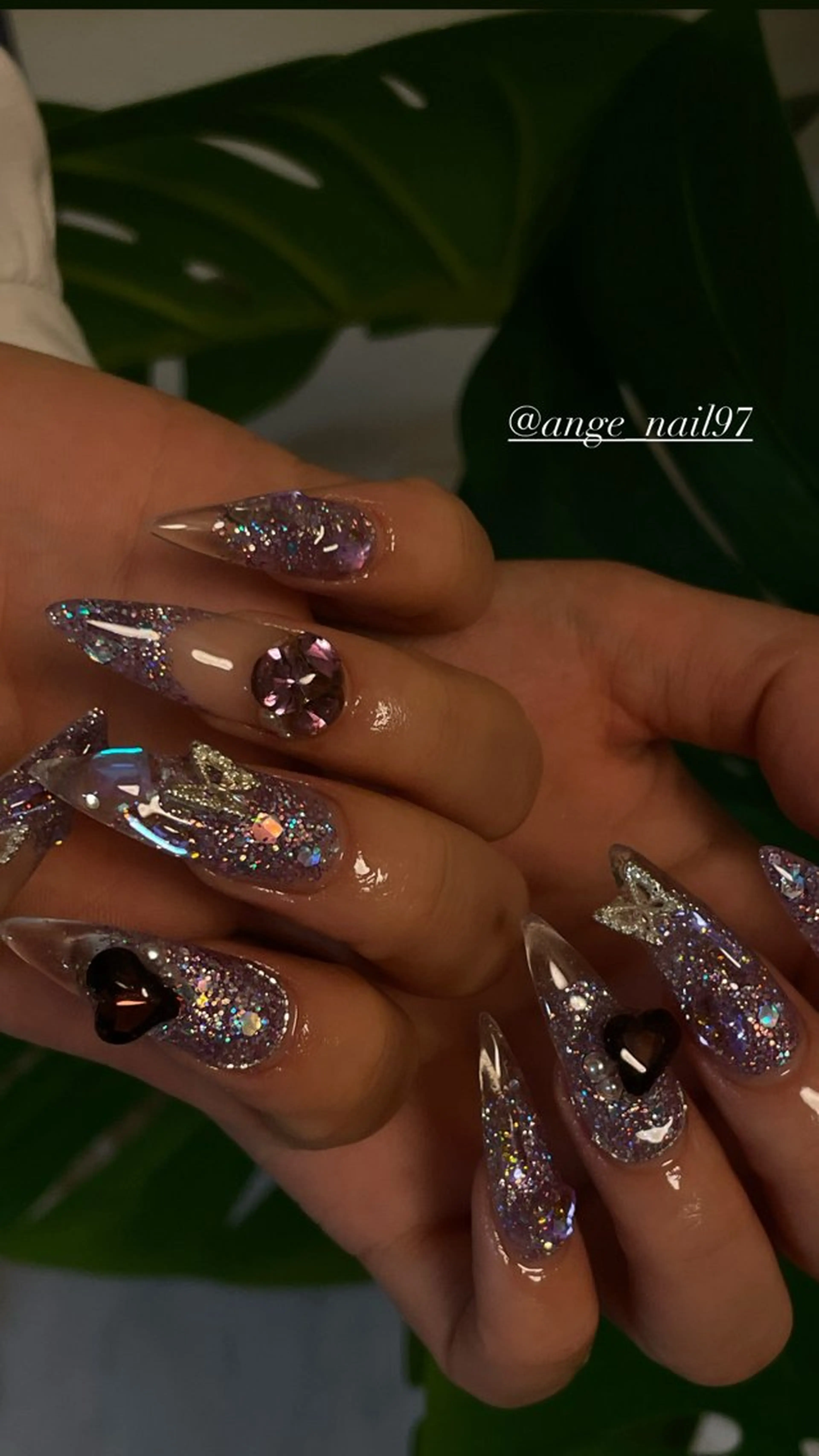 ネイル パープル ハンドネイル Nail salon 🎀Angeのネイルデザイン