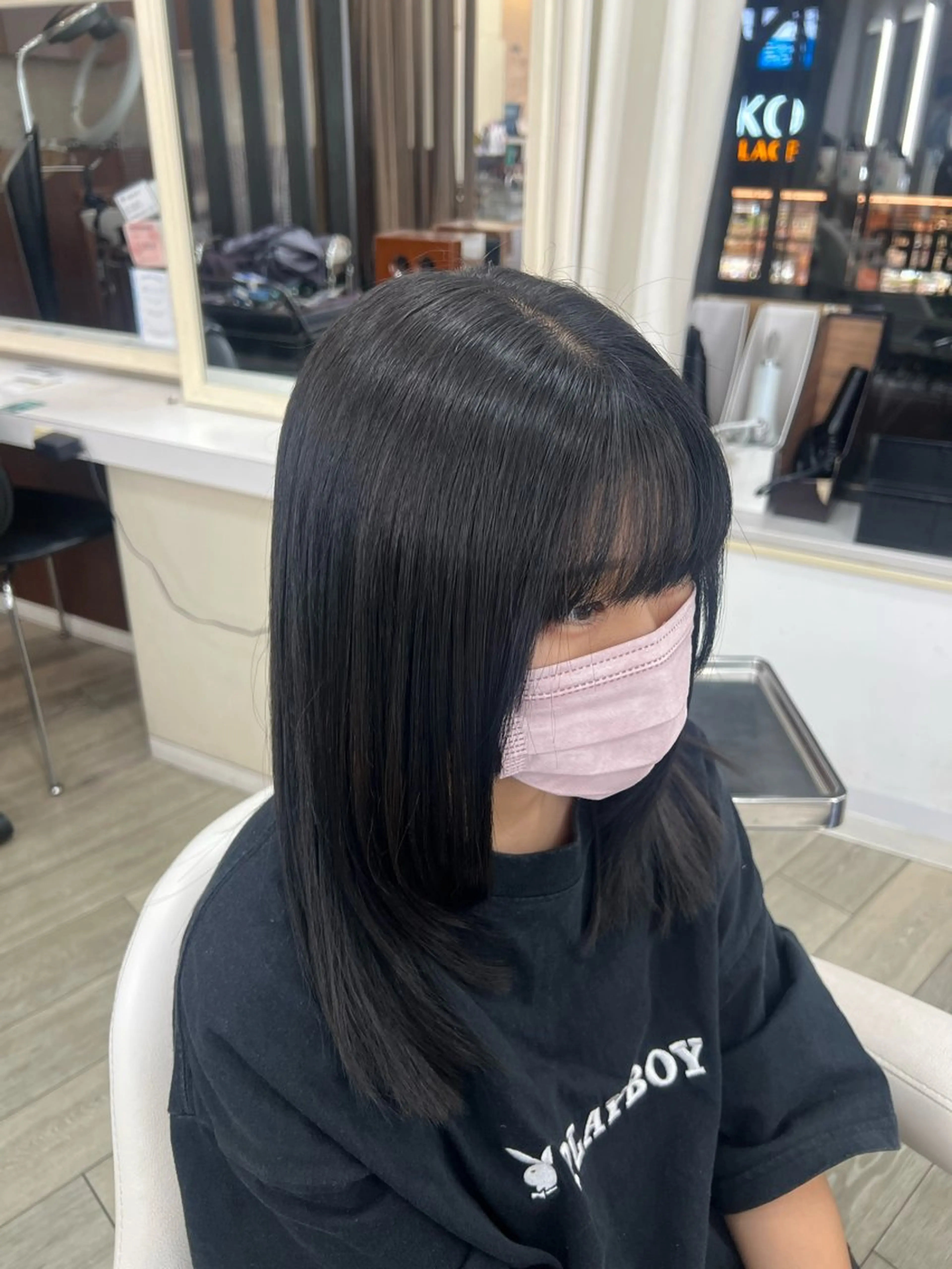 ミディアム カラー 髪質改善 宮田 かやののヘアスタイル