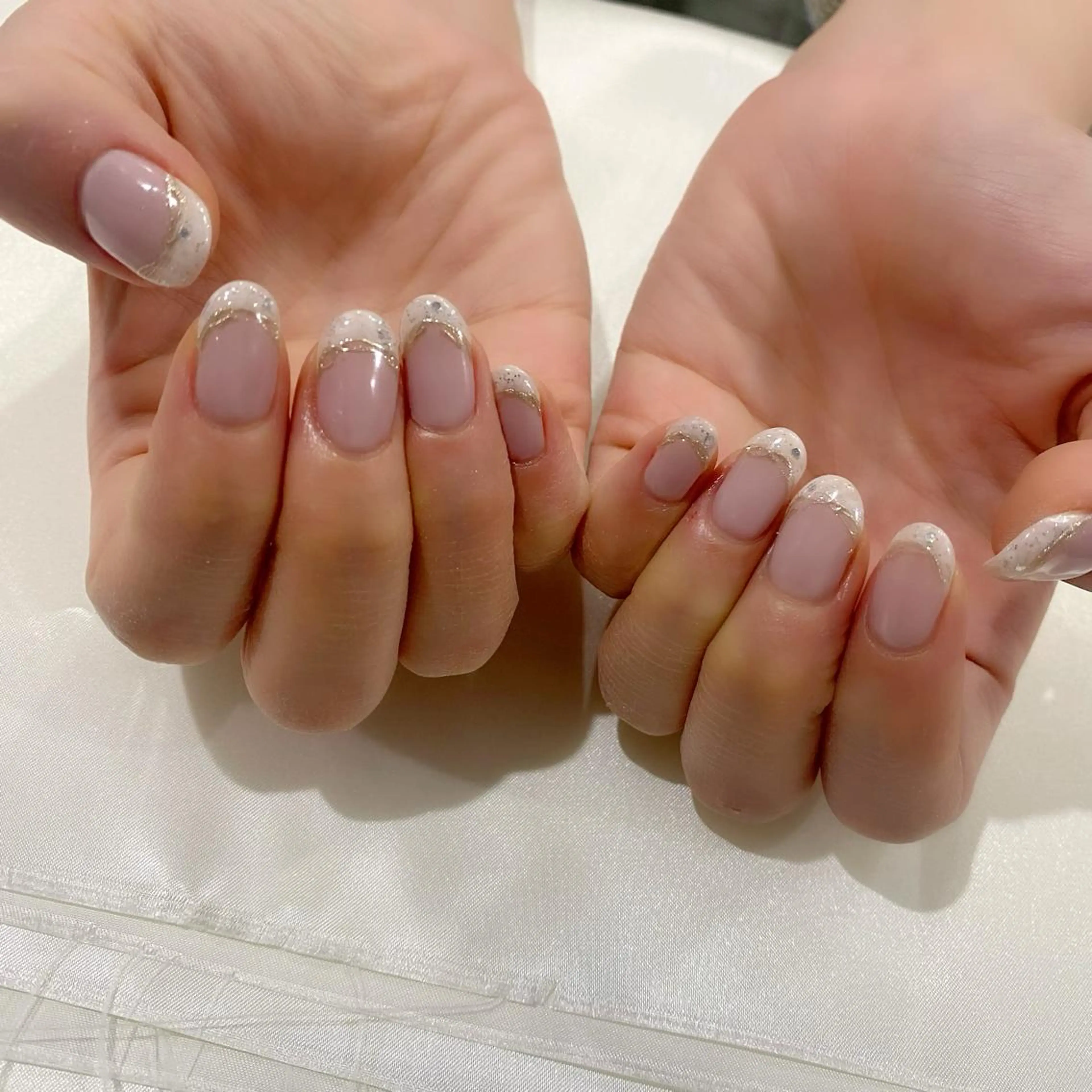 ネイル フレンチネイル 大理石ネイル(マーブル) ミラーネイル ニュアンスネイル 冬ネイル ハンドネイル Salon Ｋのネイルデザイン