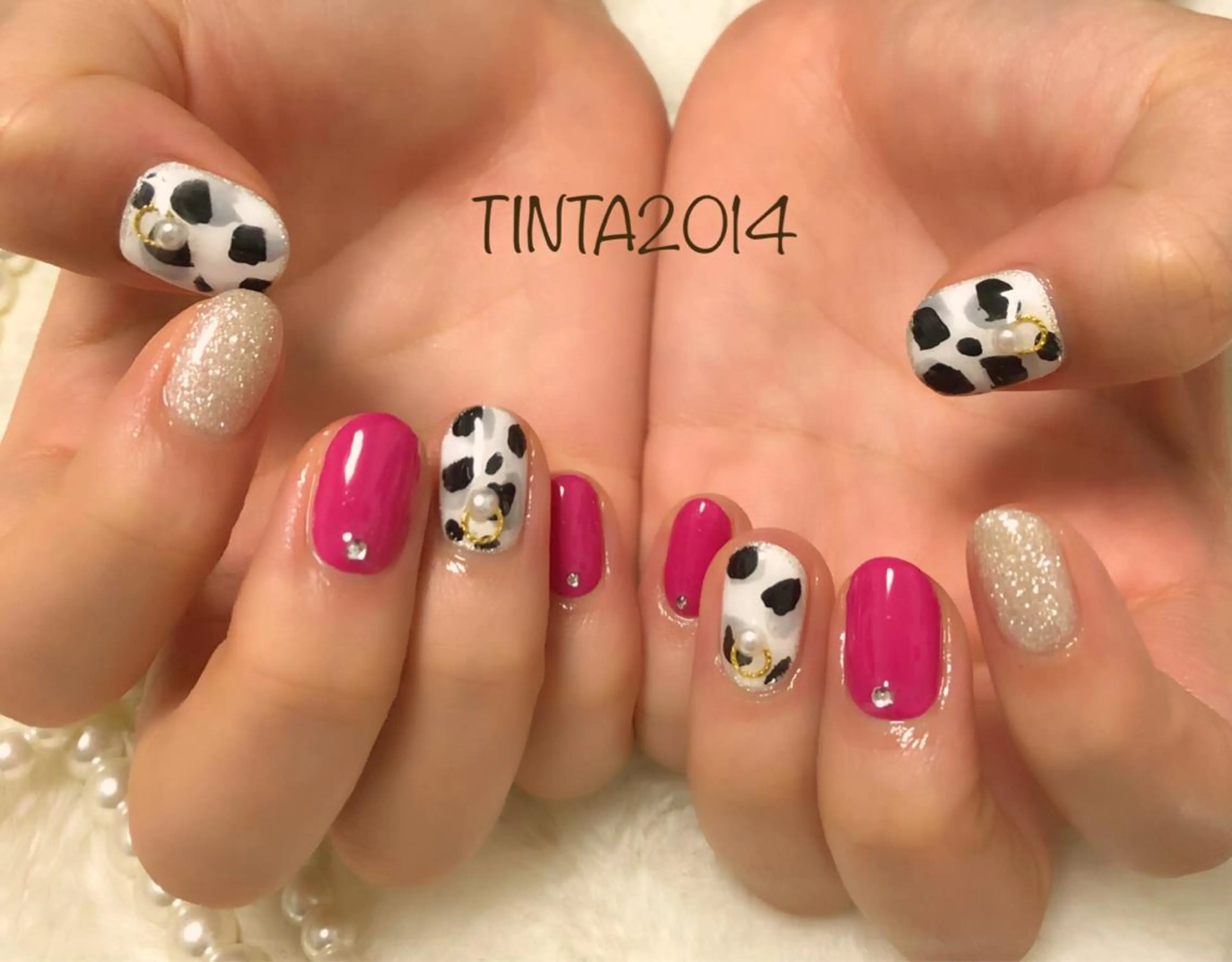 ネイル アニマル柄 ピンク ネイルサロン ティンタ所属・馬場 典子のネイルデザイン
