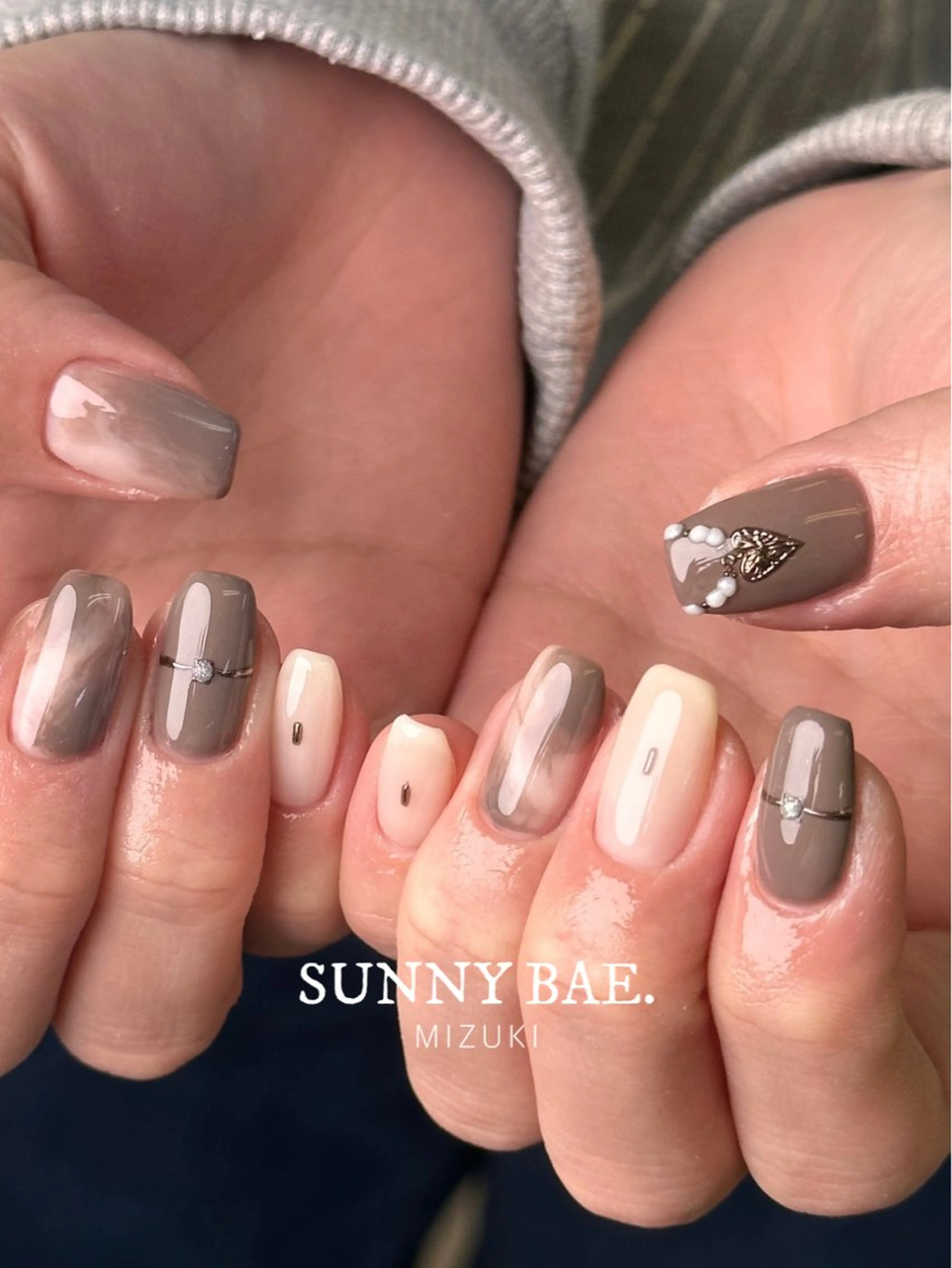 ネイル ハート ニュアンスネイル SUNNY BAE. 🌼MIZUKIのネイルデザイン