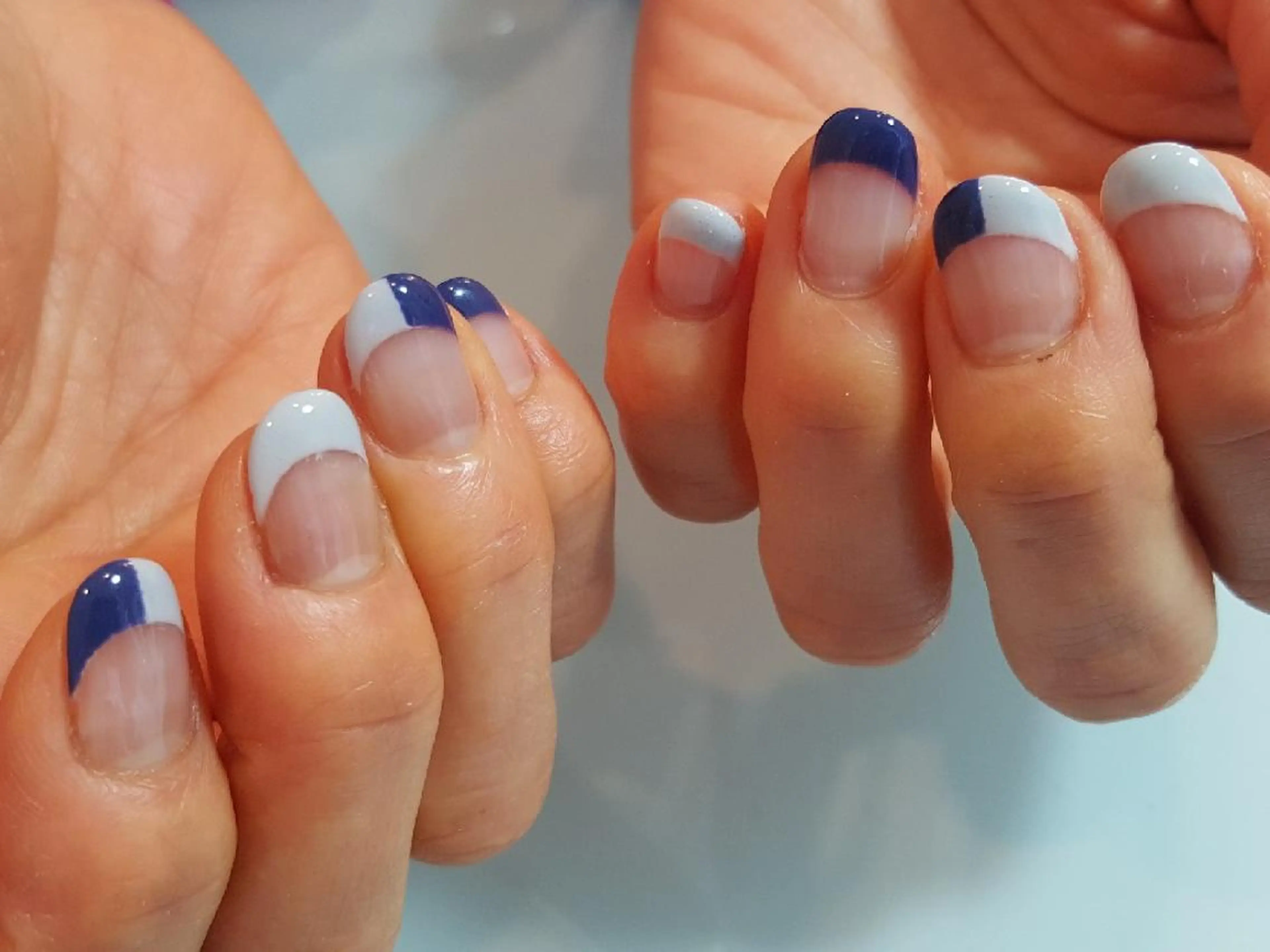 ネイル カラー ブルーカラー ブルーグレー ネイビーカラー ブルー ネイビー 人気エリア💖完全個室【ルリエ】所属・ネイルサロン Lelienルリエのネイルデザイン