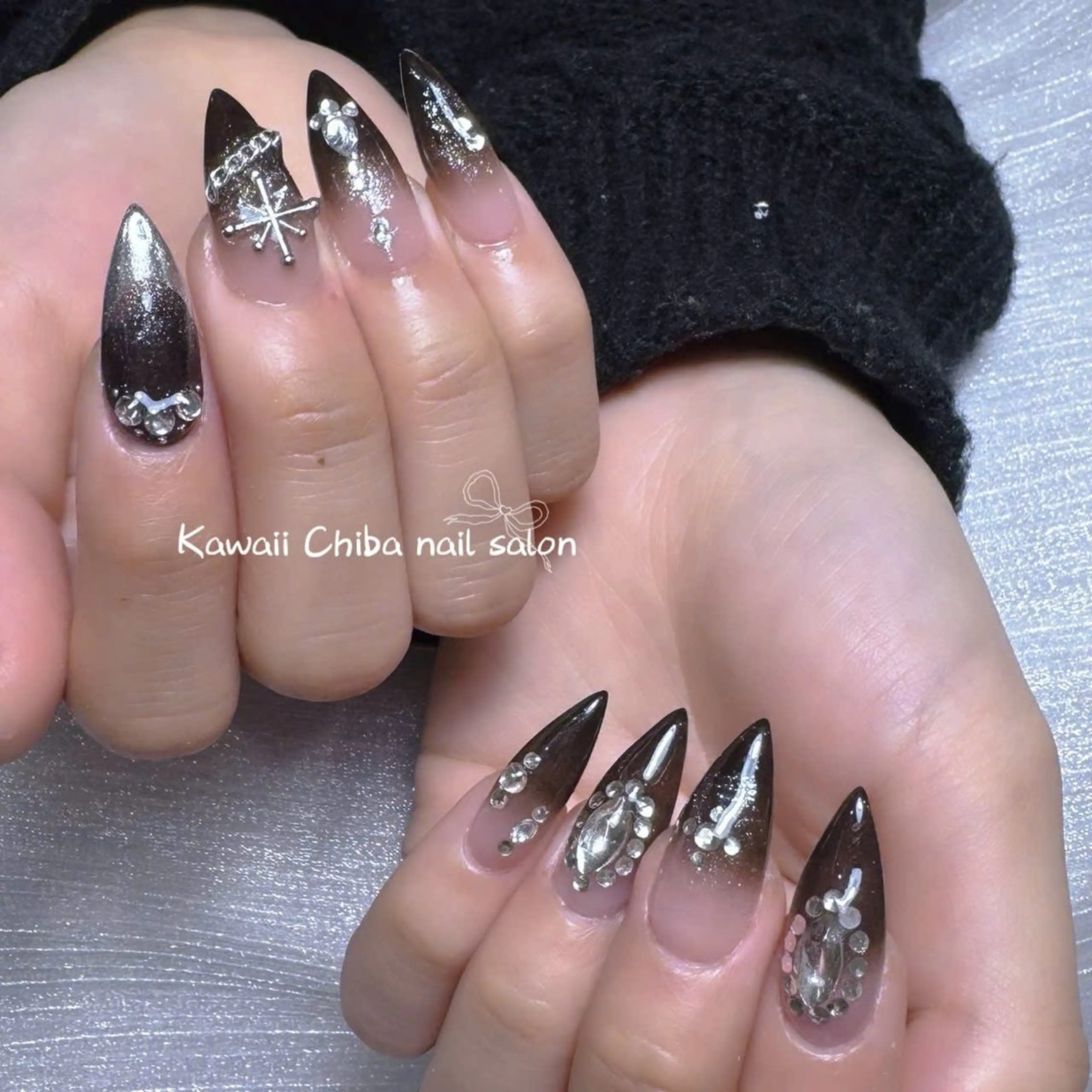 ネイル チークネイル ドット グラデーション ハート キラキラネイル Kawaii _Nailのネイルデザイン