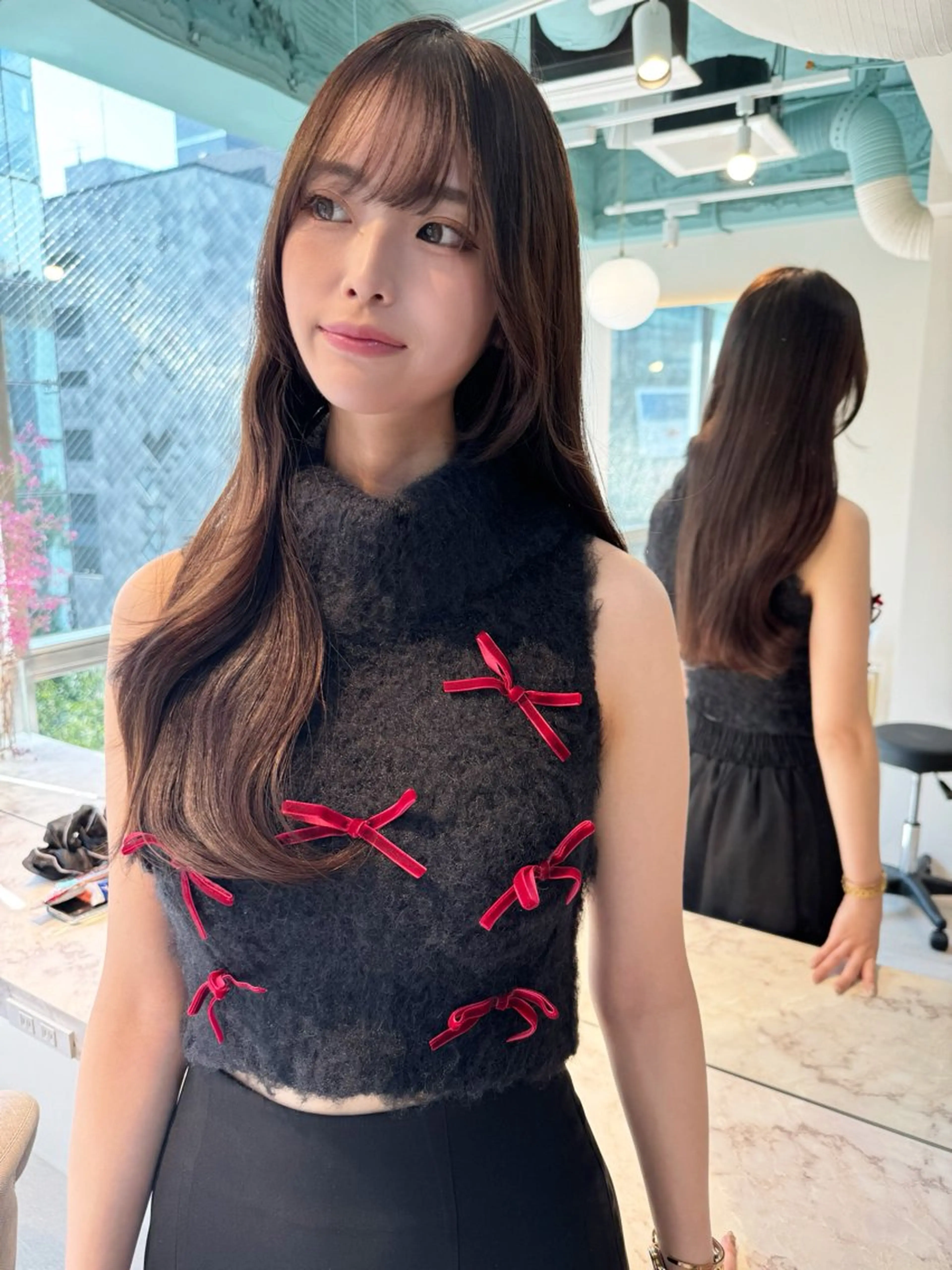 ロング ハイレイヤー/顔周り /レイヤーカットのヘアスタイル