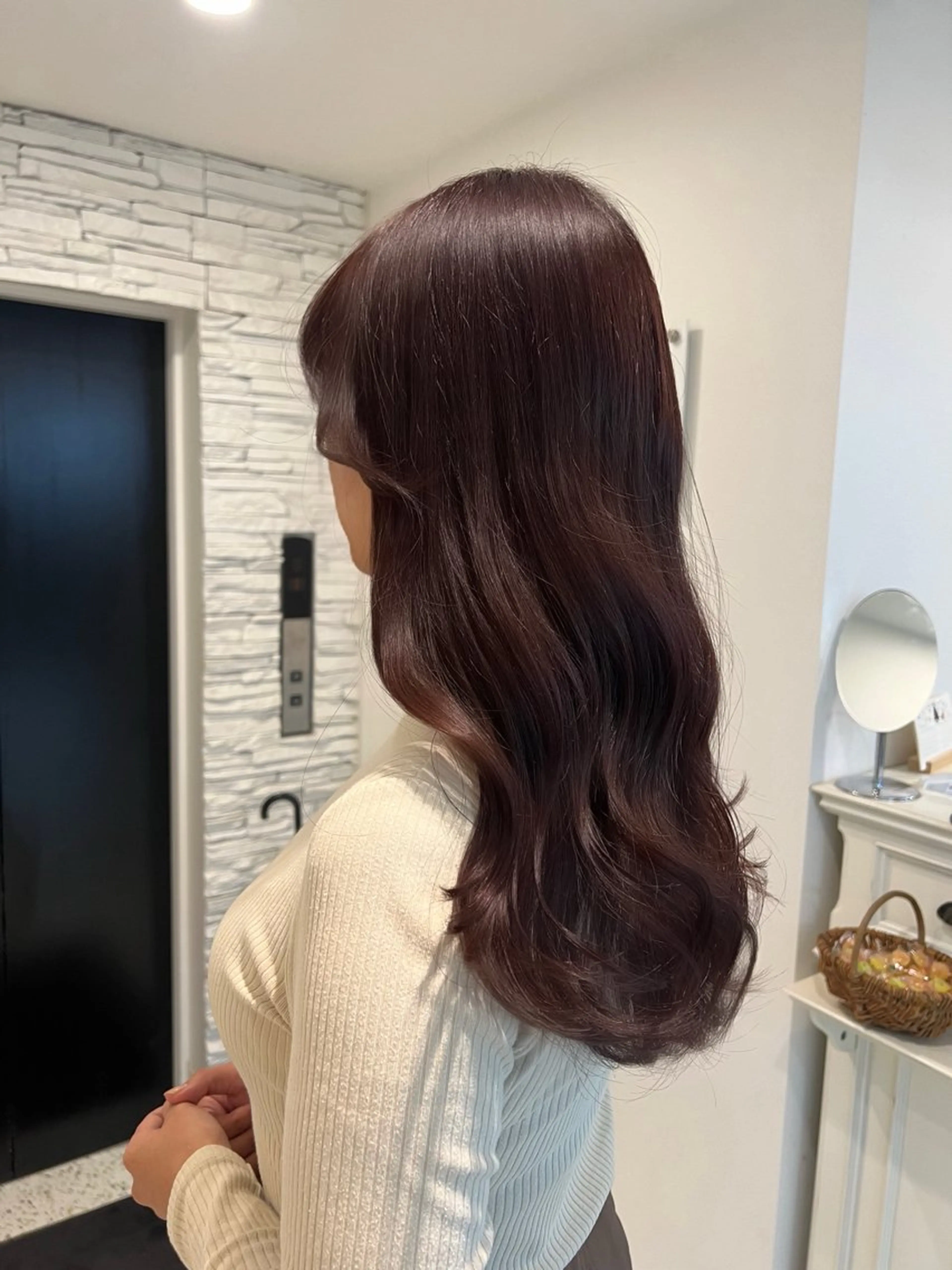 ロング カラー ブリーチ ブラウンカラー ブリーチなしカラー ピンクカラー ピンクブラウン ヘアカラー 透明感カラー/ RIKO🌺🥥のヘアスタイル