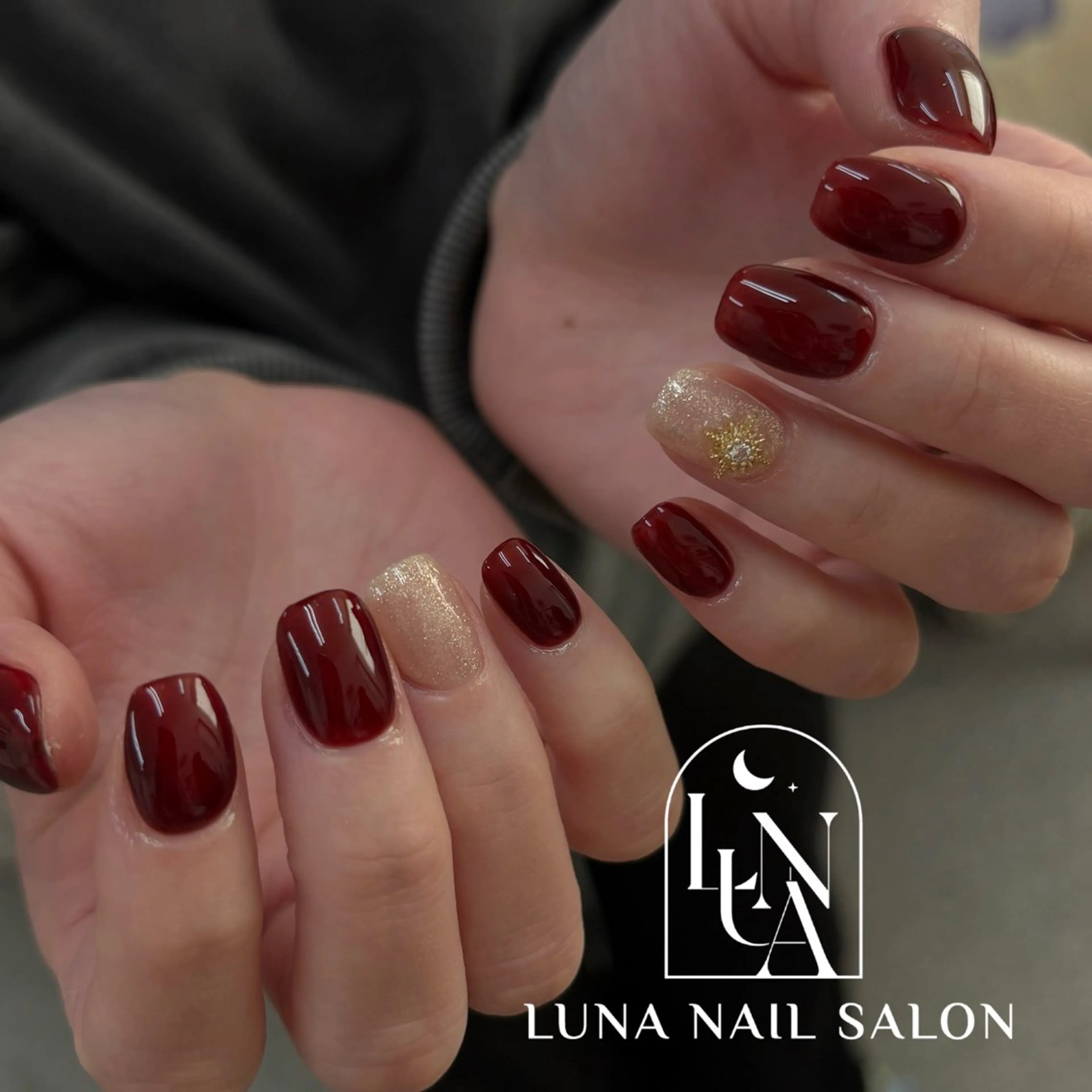 ネイル アートネイル フレンチネイル ジェルネイル ガラスフレンチ 韓国ネイル ハンドネイル ハンドケア LUNA Nail salon💕のネイルデザイン