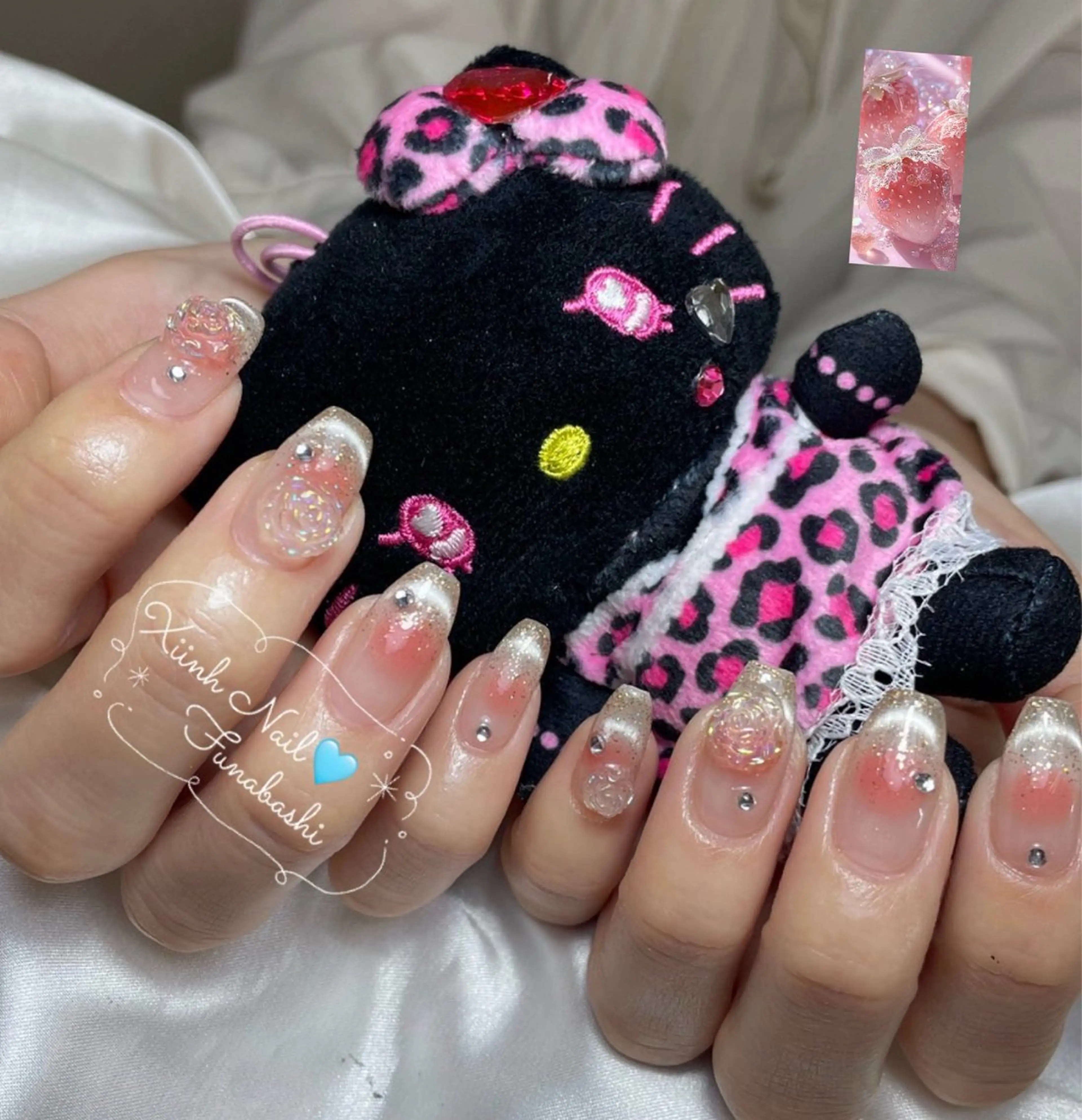 ネイル チークネイル 桜ネイル 長さ出し フットネイル ジェルネイル ハンドネイル XIINH NAIL SALONのネイルデザイン