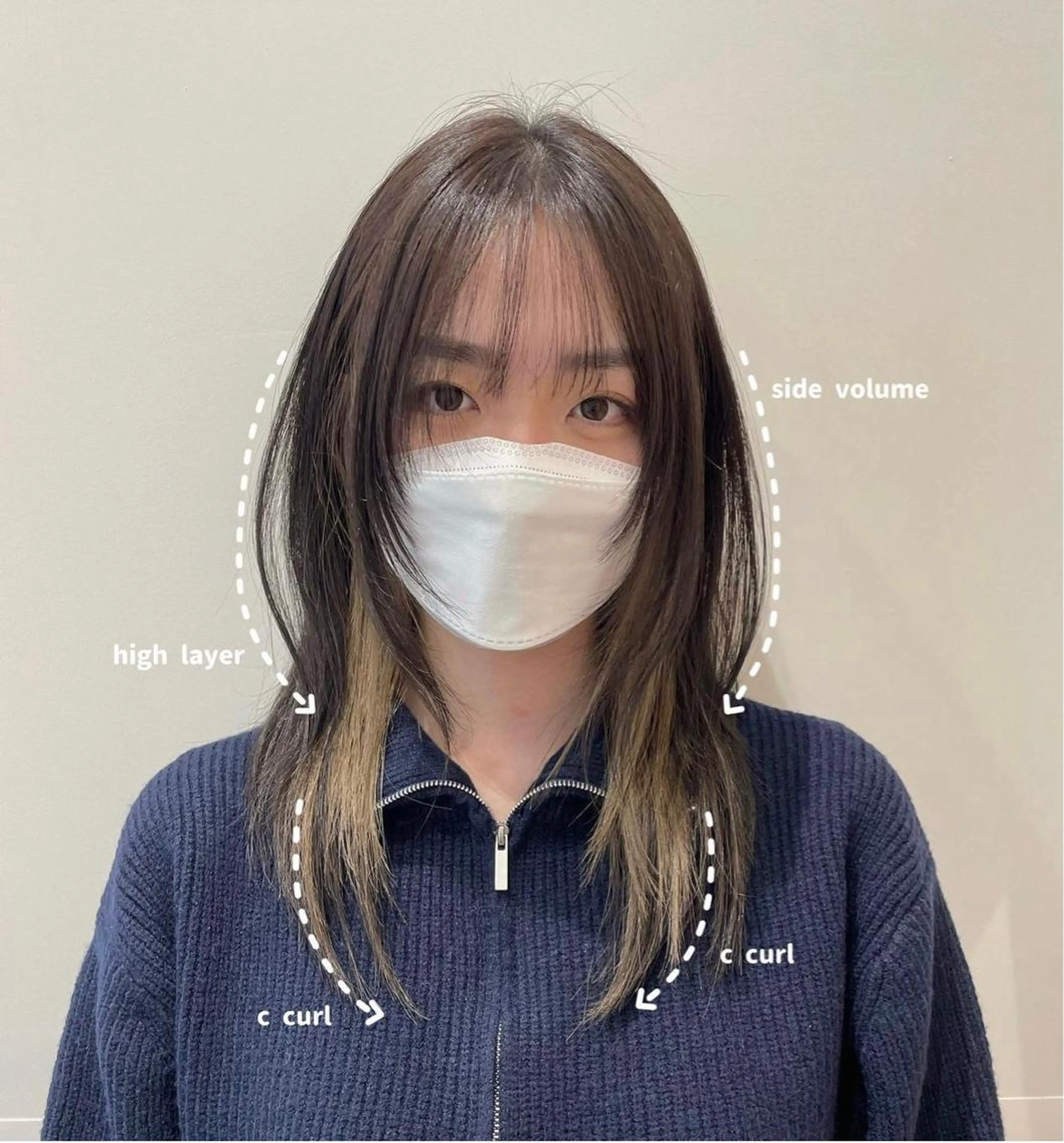 ミディアム ハイレイヤー レイヤーカット カット ヘアカラー トリートメント ❤︎︎韓国ヘア❤︎︎ 𝑺𝒉𝒊𝒉𝒐のヘアスタイル