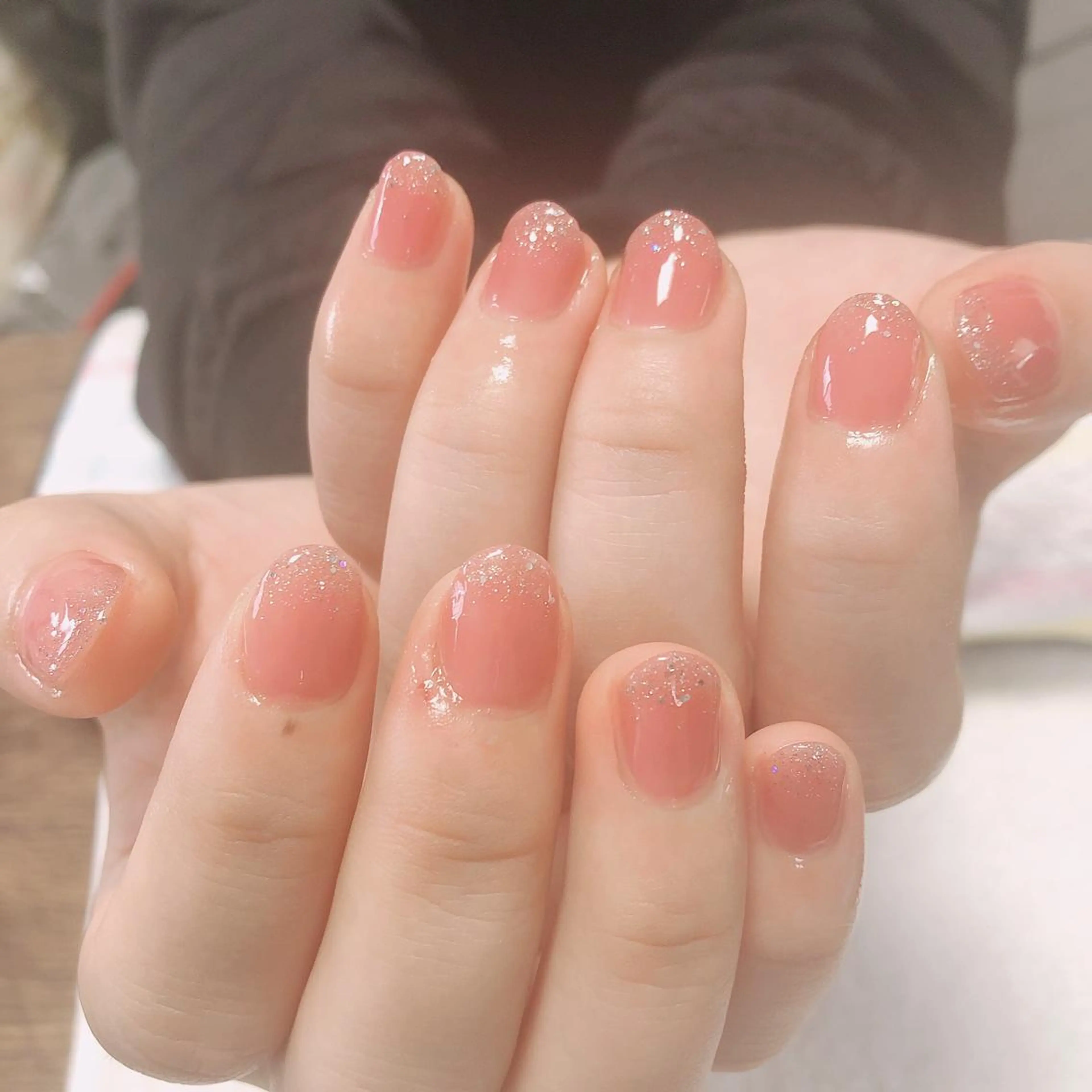 ネイル 氷ネイル・うるうるネイル ラメ(グリッター) ピンク 結城 怜菜のネイルデザイン