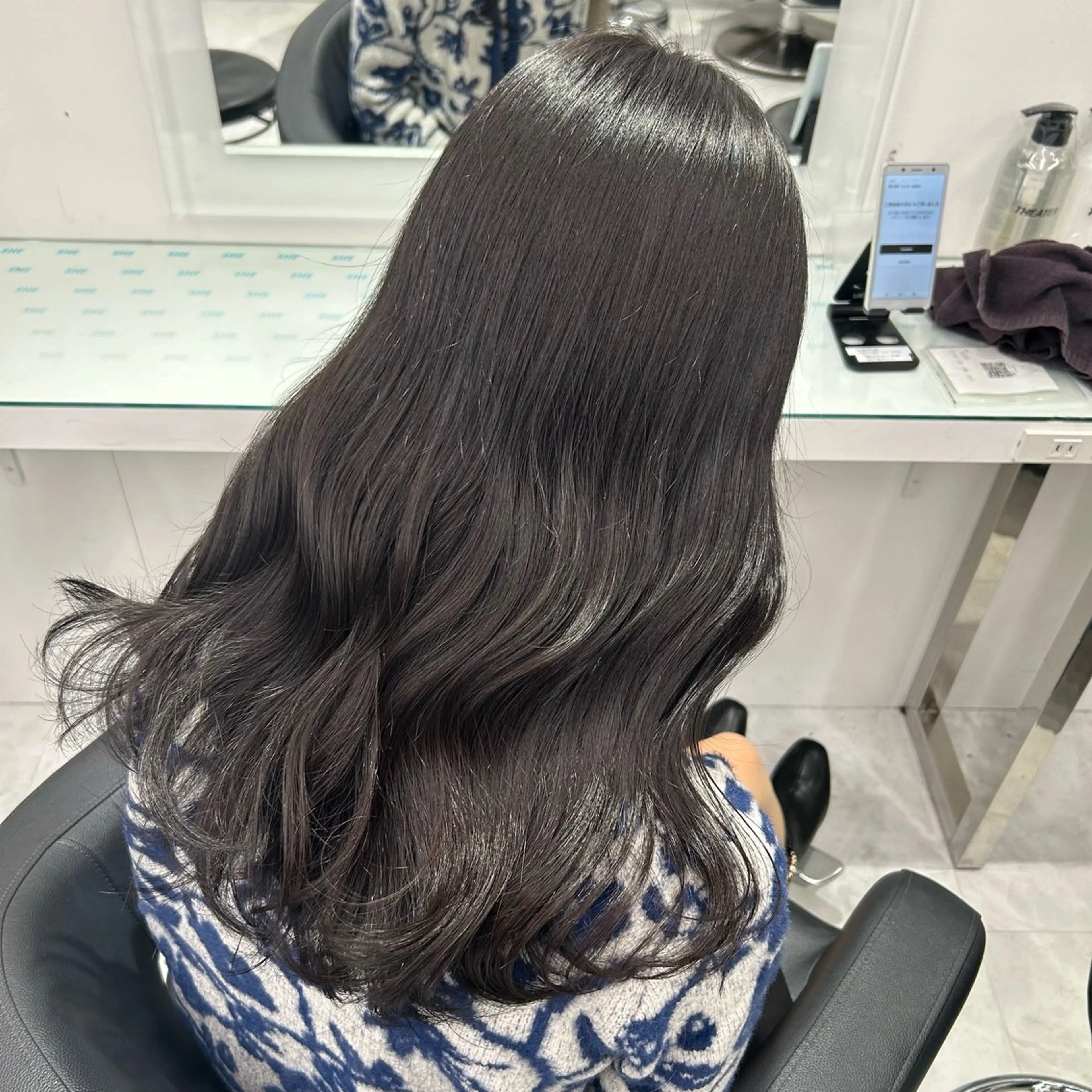 セミロング ヘアカラー トリートメント 🤍大人っぽ韓国暗髪 🤍Asuka🤍のヘアスタイル