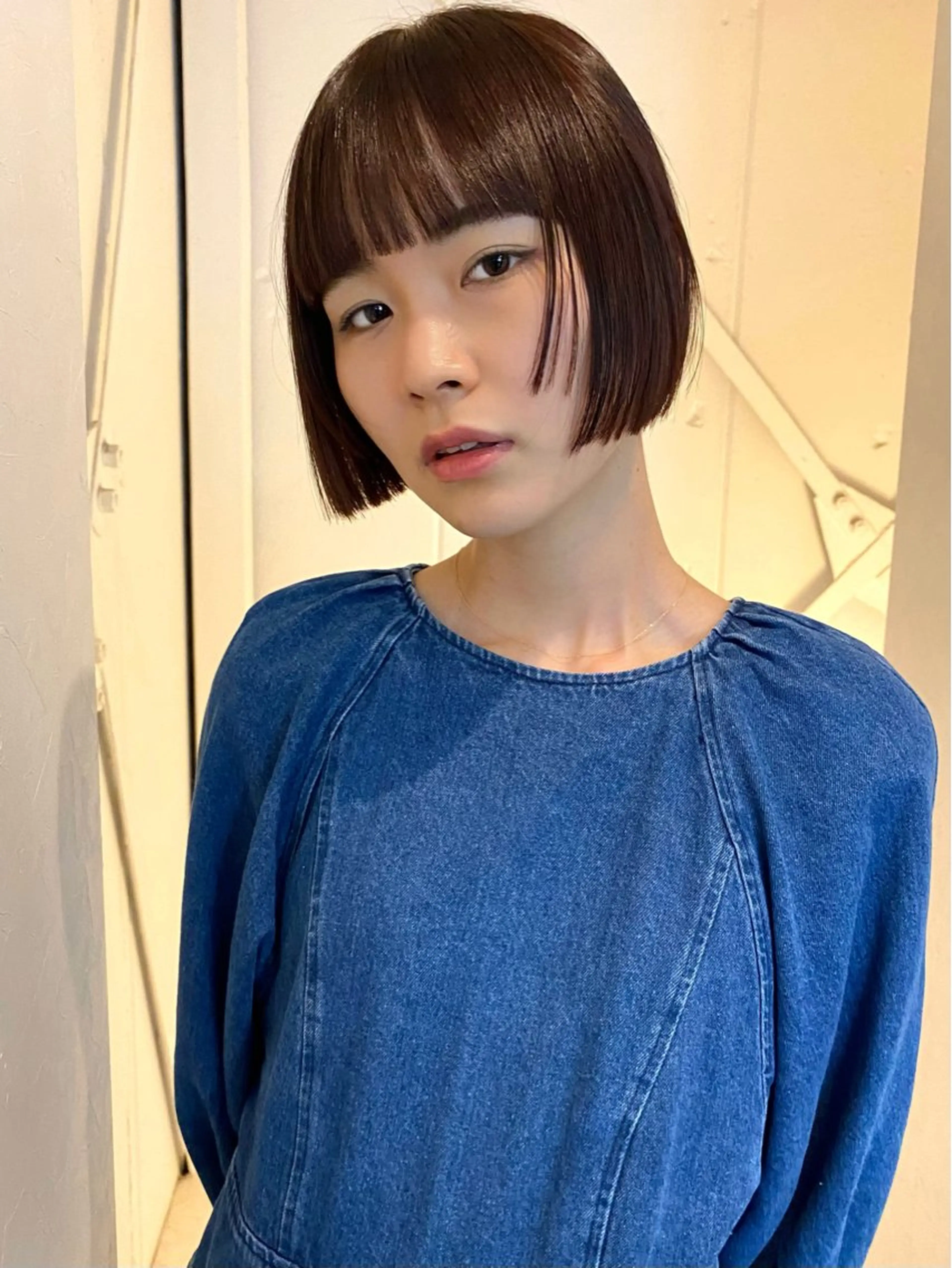 ショート カラー ボブ 森貴裕/ベージュ/ パーマ/オリーブのヘアスタイル