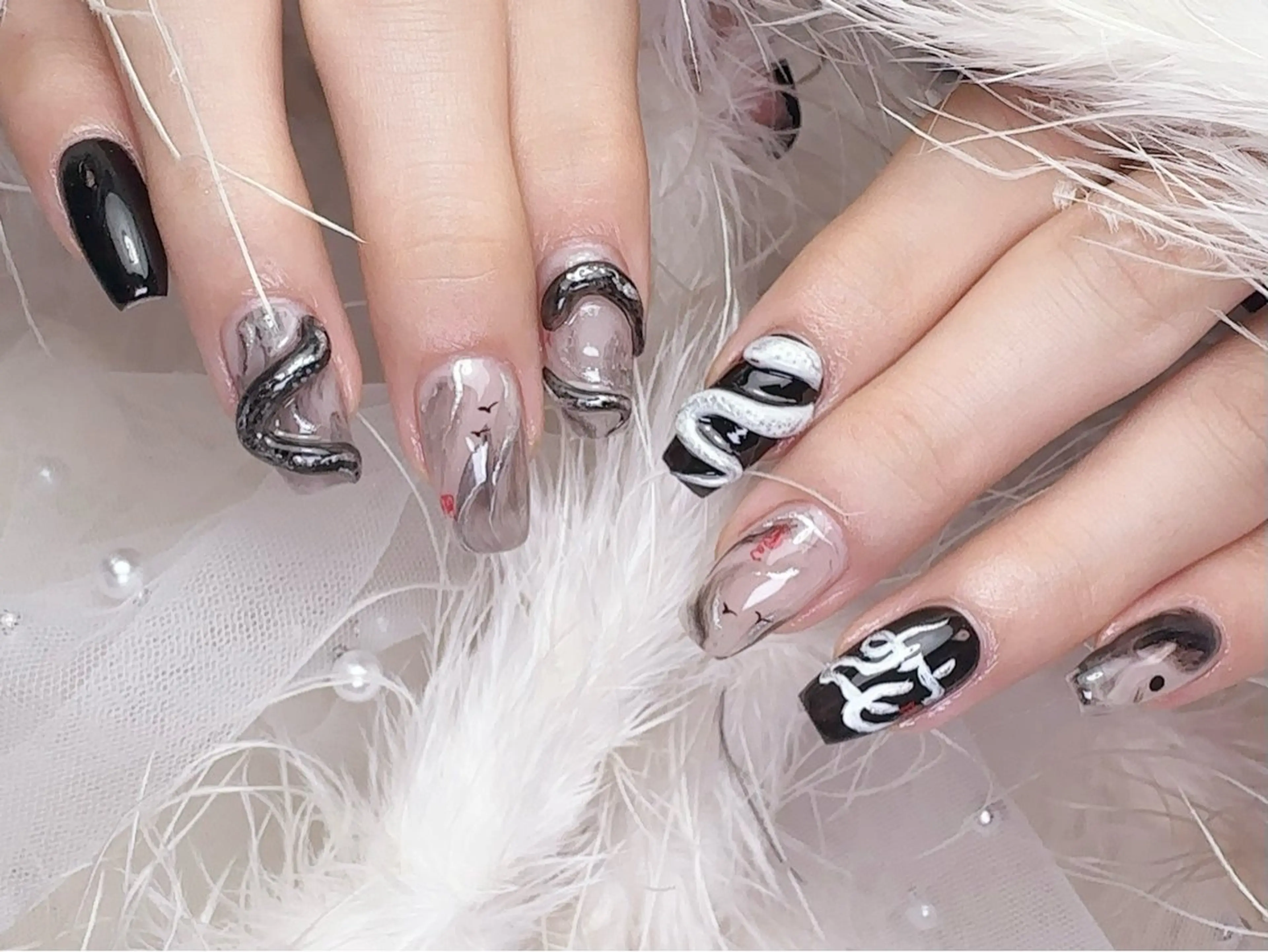 ネイル 成人式 長さ出し フットネイル フレンチネイル ジェルネイル ハンドネイル ハンドケア nail salon Feerieのネイルデザイン