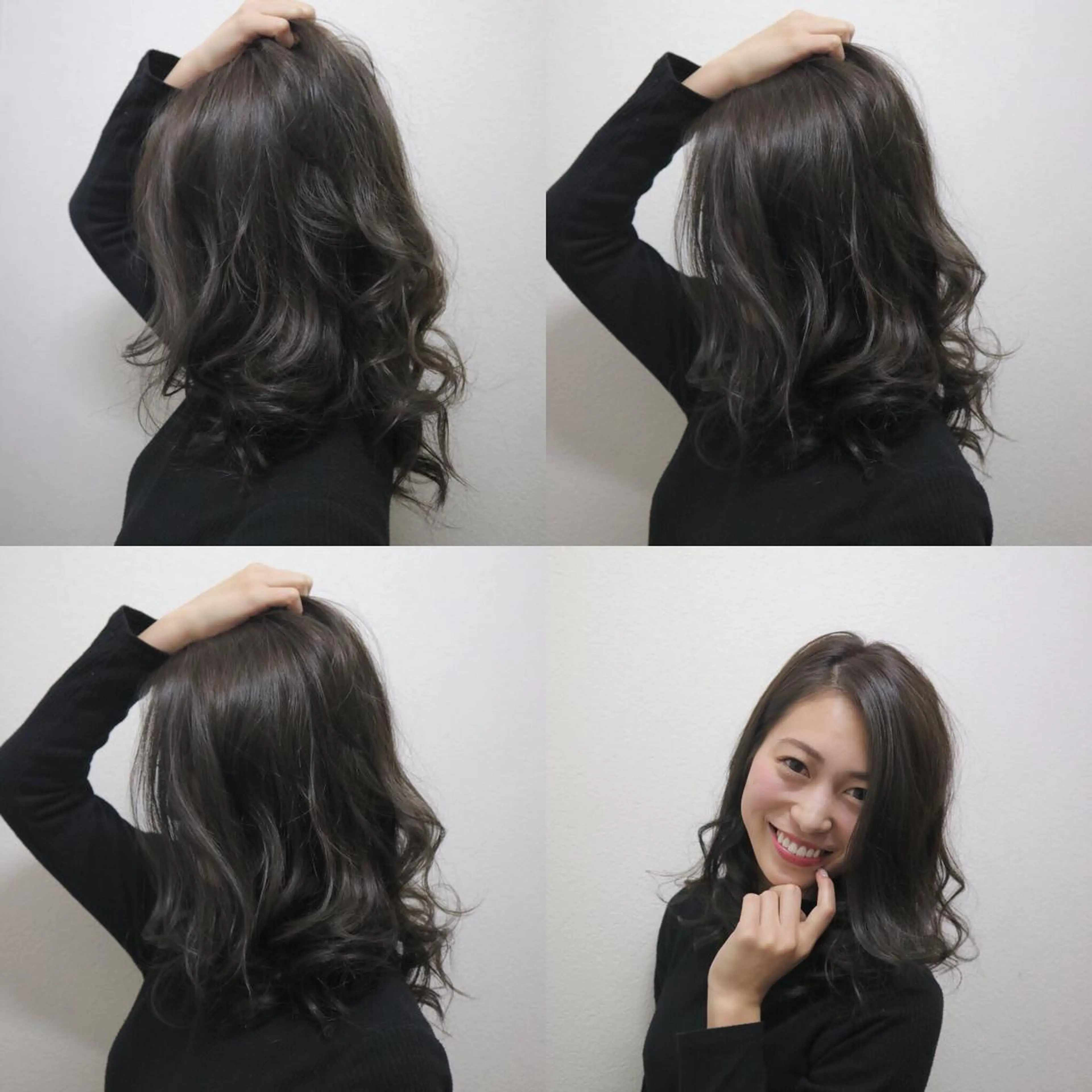 ミディアム カラー アディクシーカラー アッシュ ブリーチ 透明感カラー ダークアッシュ JILBLAN京都 ショート/ハイライトのヘアスタイル