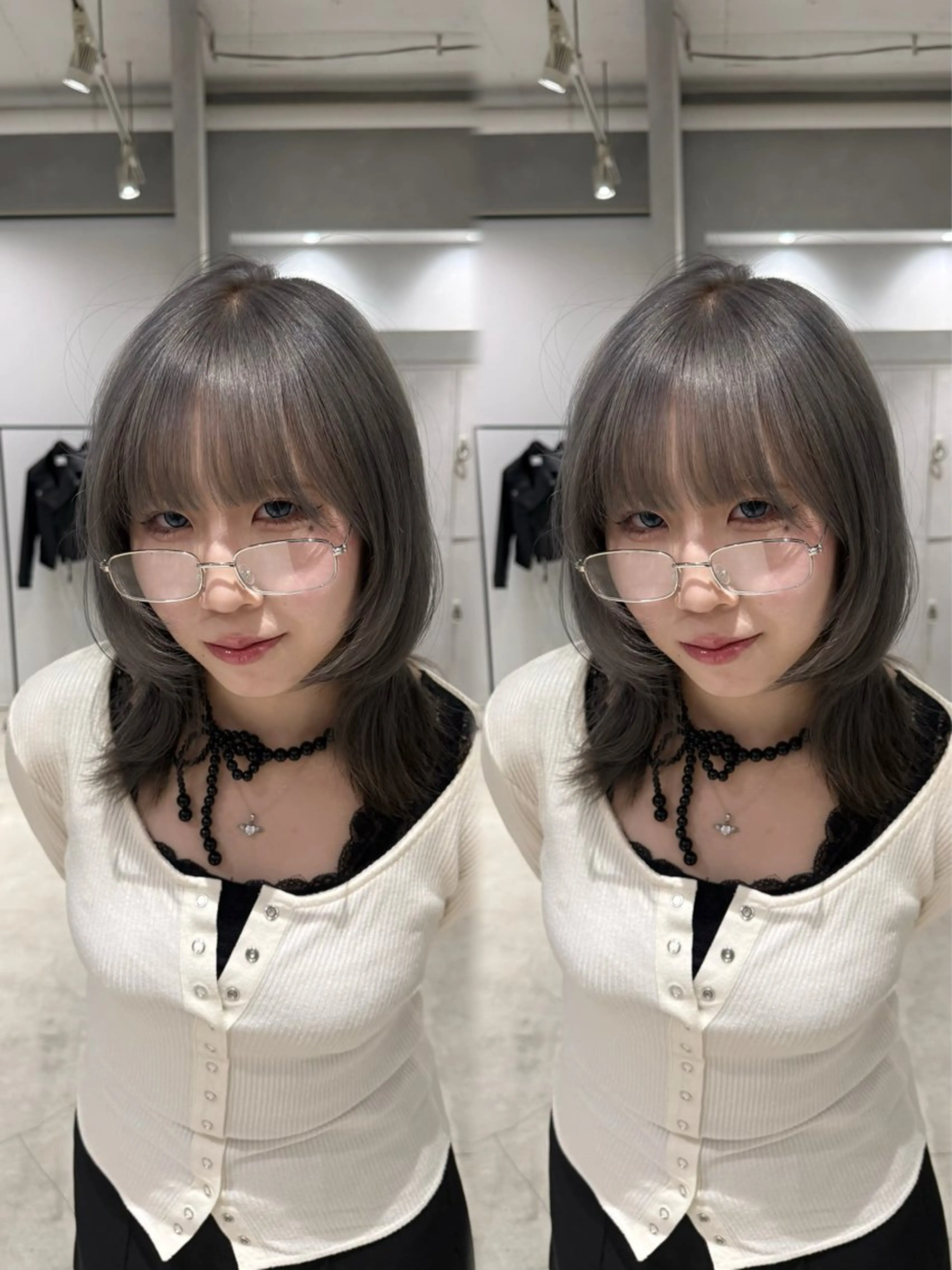 ミディアム 似合わせカット あんな🦋レイヤー カット/透明感カラーのヘアスタイル